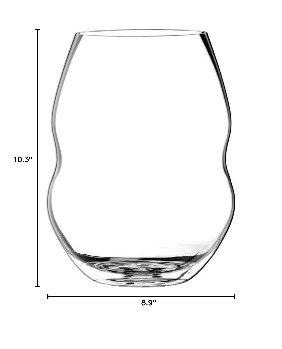 Riedel Swirl Stemless Red Wine Glasses - Set of 6 Crystal Clear Wine Tumblers for Cabernet, Merlot & Pinot Noir - Perfect for Dinner Parties, Wine Tasting & Home Entertaining