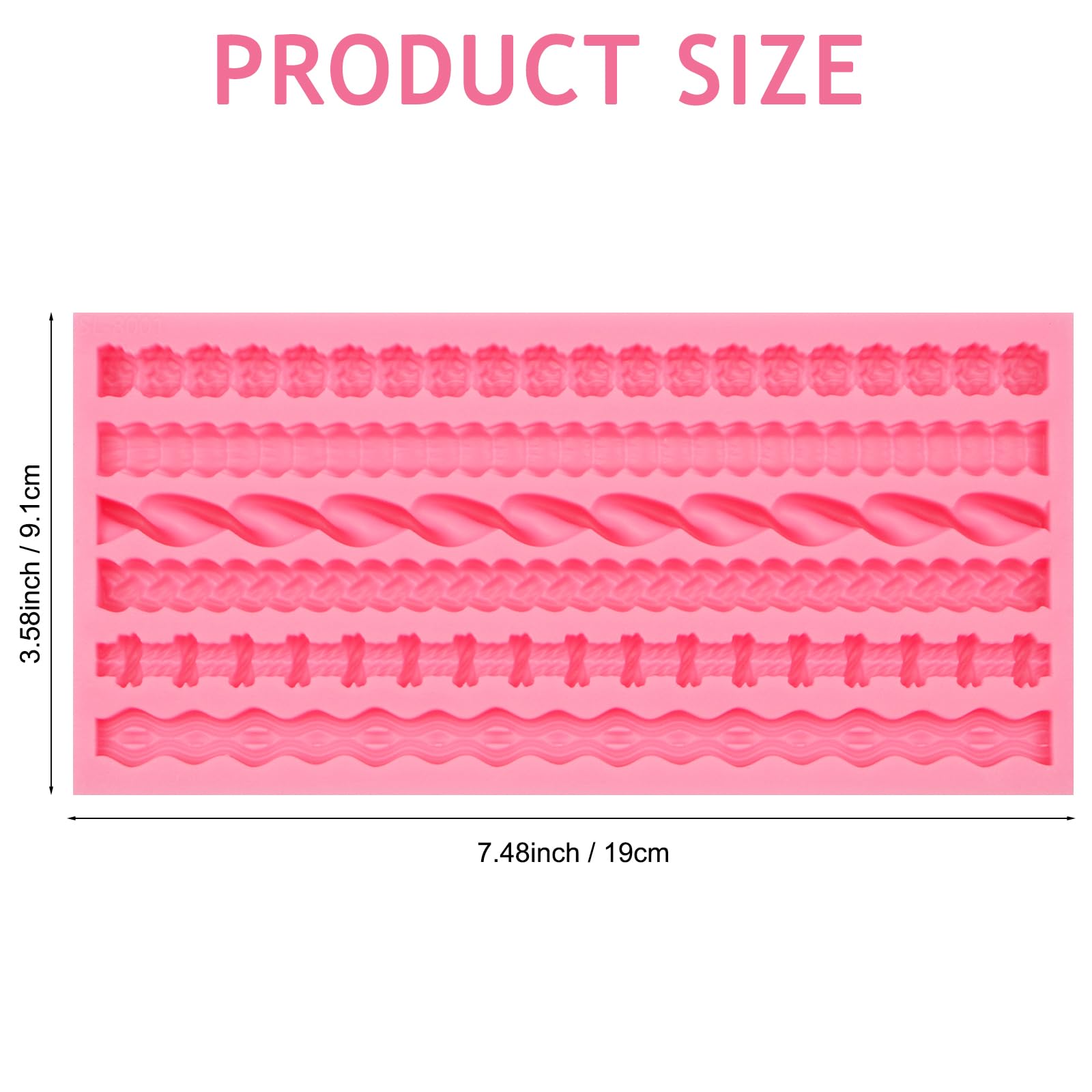Premium Hemp Rope Knot Silicone Molds - 6 Cavity DIY Bead Pearl Cake Border Chocolate Fondant Molds for Baking, Resin Crafts & Cupcake Decorations - Perfect for Wedding Cakes, Birthday Parties & DIY Home Decor Projects