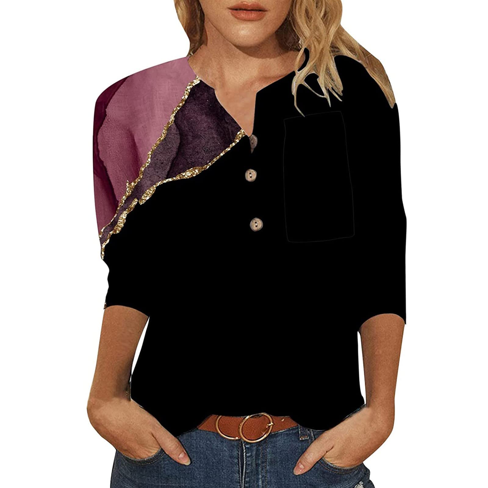 Women's Summer Tops - Sexy V-Neck Short Sleeve Dolman Blouse with Twist Front Detail | Loose Fit Casual & Dressy T-Shirt | Perfect for Office Wear, Date Nights & Summer Outings