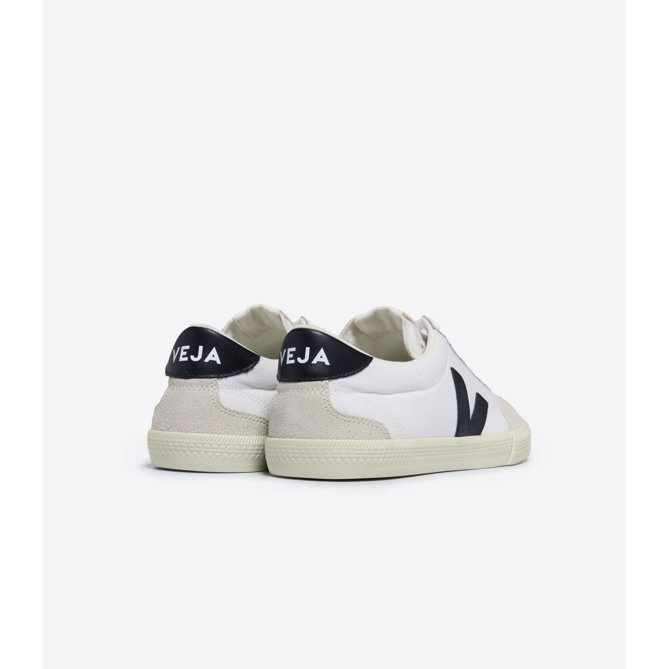 Veja Men's Volley Canvas Sneakers - White & Black Casual Shoes for Men | Eco-Friendly Sneakers for Everyday Wear, Walking & Street Style