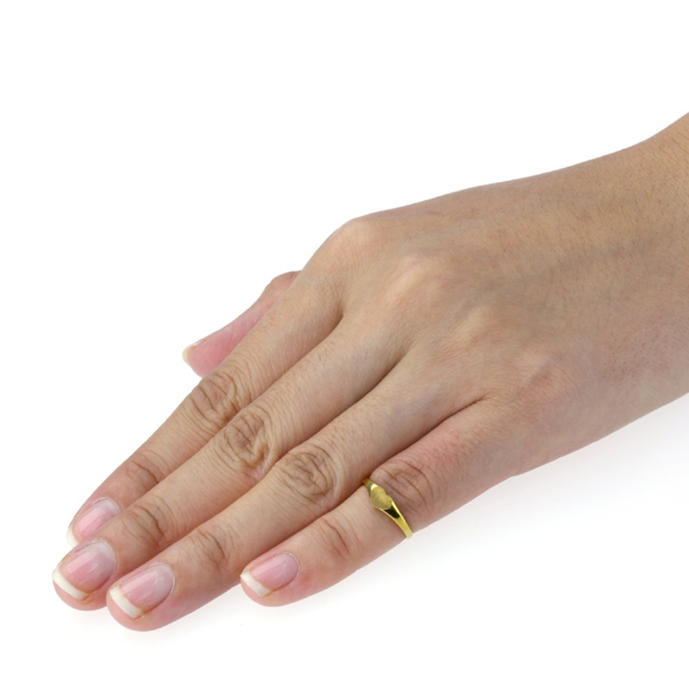 14K Yellow Gold Heart Ring for Women - Size 2 to 5 - Dainty Minimalist Plain Band Ring - Perfect for Valentine's Day, Anniversary & Everyday Wear