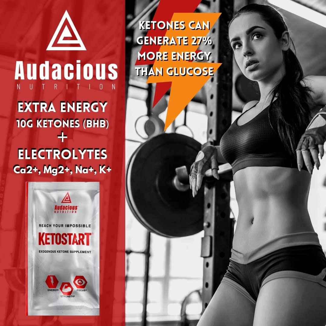 KetoStart Exogenous Ketones Powder with Electrolytes - Caffeine Free Tropical Flavor | Energy & Focus Booster for Keto Diet | Perfect for Workouts, Fasting & Low-Carb Lifestyle (10 Packets)