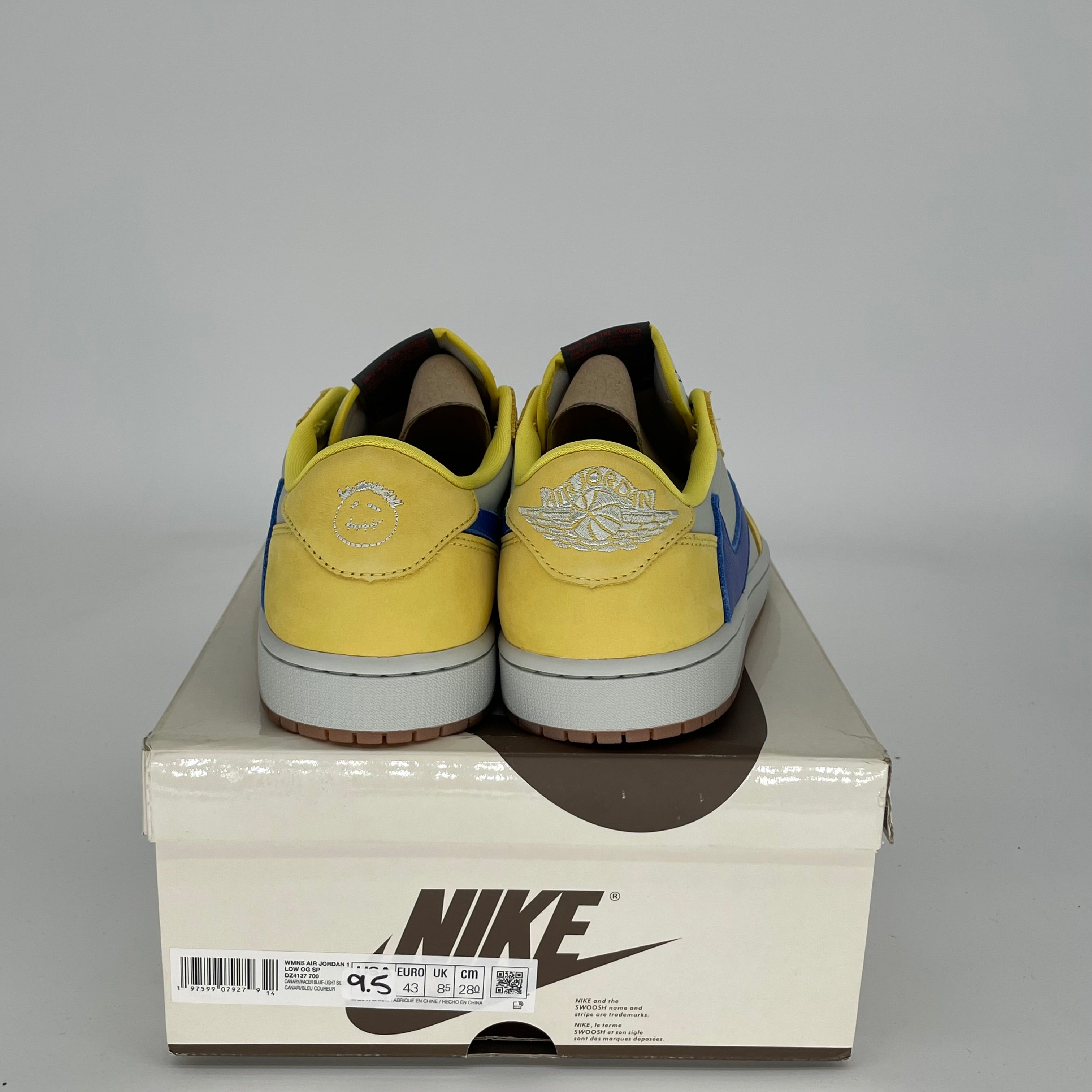 Air Jordan 1 Low Travis Scott Canary Yellow Women's Size 9.5/11W Sneakers DZ4137-700 - Casual Streetwear & Basketball Shoes for Women