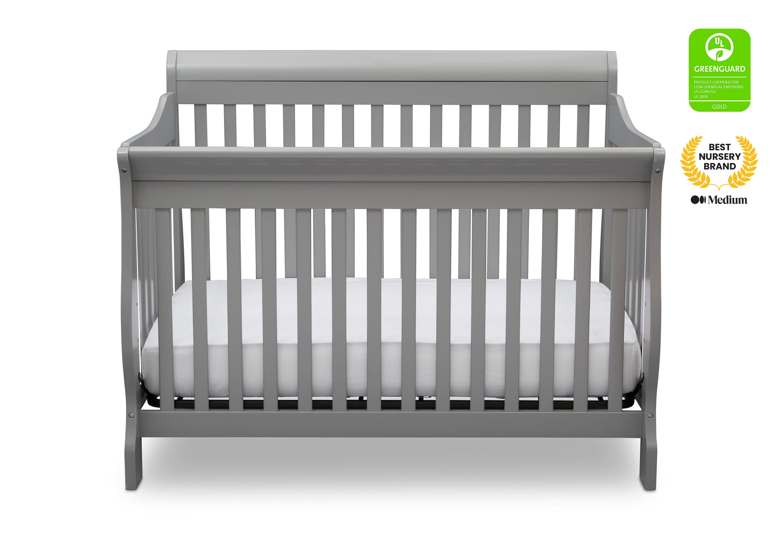 4-in-1 Convertible Baby Crib with Toddler Bed & Daybed - Safe Nursery Furniture for Newborn to Toddler - Perfect for Bedrooms, Daycare Centers & Guest Rooms