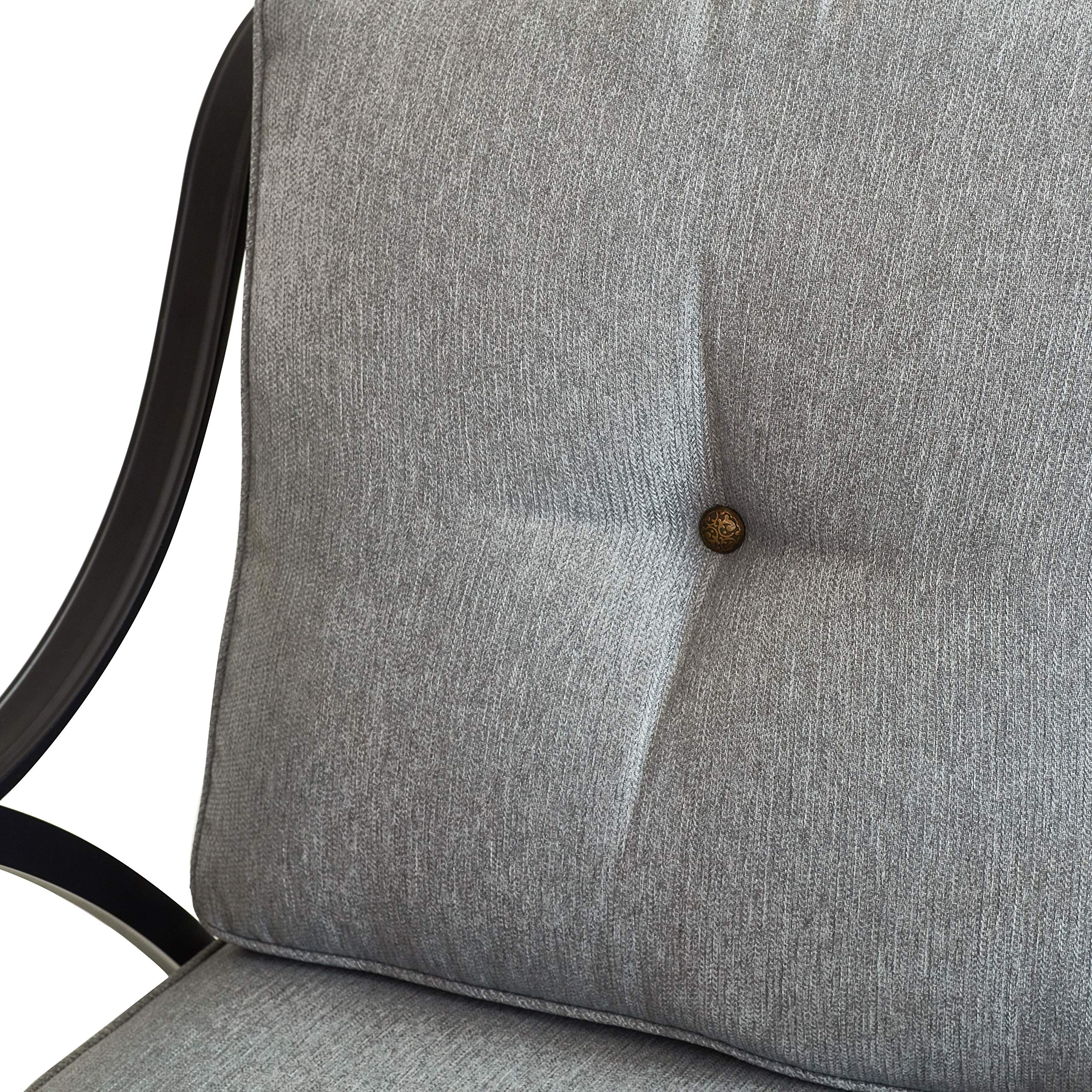 Rocking Motion Patio Chair - Outdoor Deep Seating Club Chair with Soft Cushions & Sturdy Metal Frame - Grey Metal Garden Furniture Set (1PCS) - Perfect for Yard, Lawn, Poolside & Relaxation