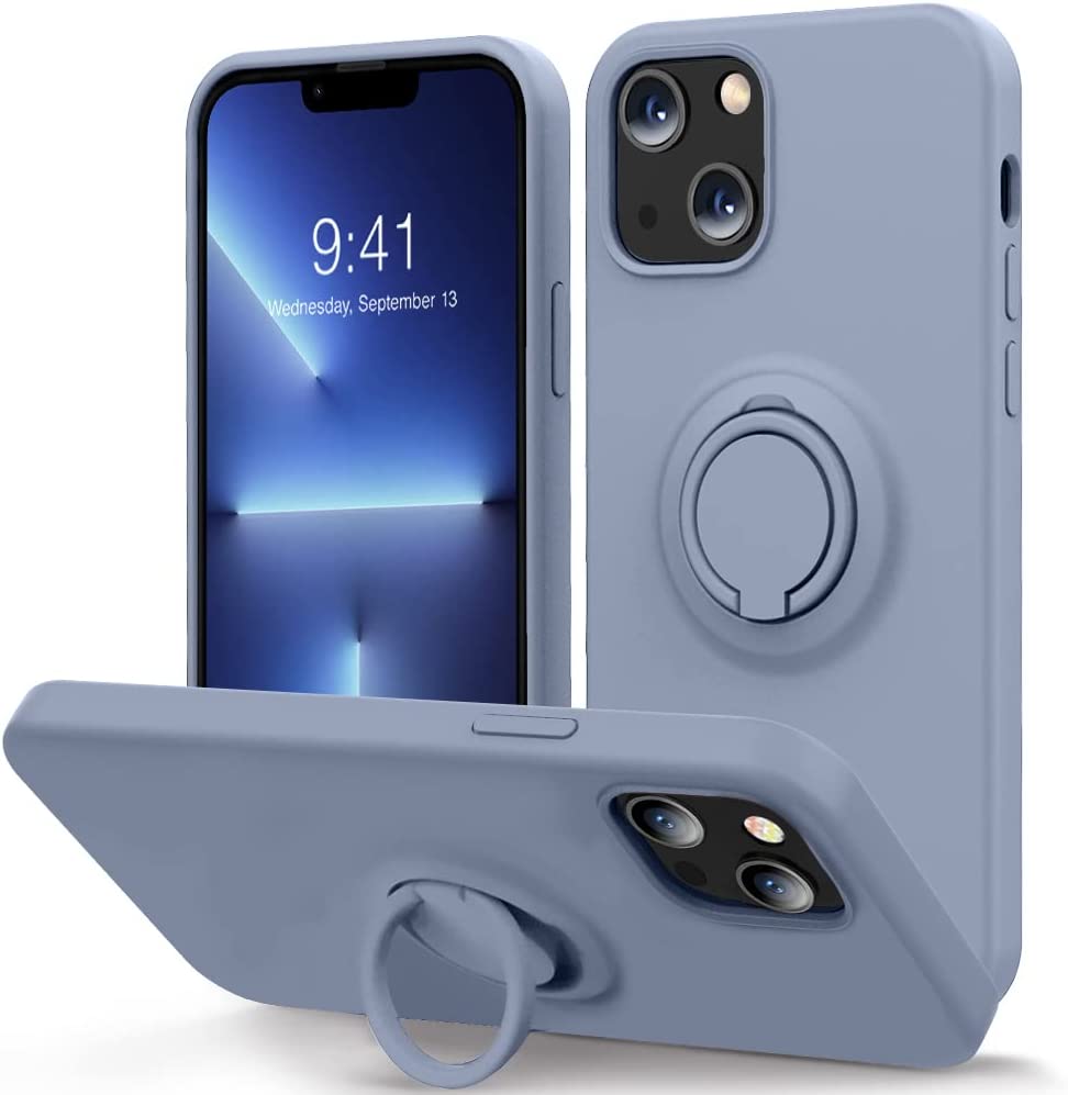 MOCCA Compatible iPhone 13 Mini Case with Ring Kickstand - Wine Red | Shockproof Protective Cover for Everyday Use, Work & Travel