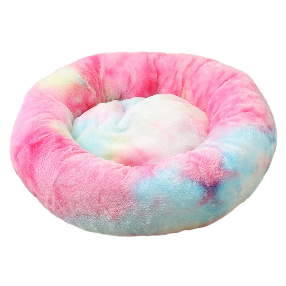 SYUS Plush Donut Pet Bed - Soft Round Dog & Cat Bed for Small to Medium Pets, Warm Cozy Cushion for Winter Sleeping - Perfect for Puppies, Kittens, and Small Breeds (Ideal for Beds, Sofas & Pet Carriers)