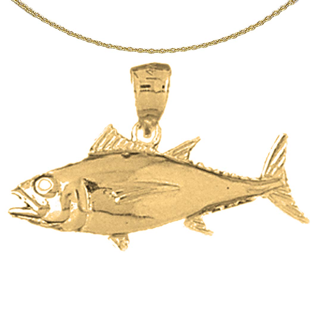 14K Yellow Gold-Plated 925 Silver Tuna Pendant Necklace - 18 Inch Jewelry for Women | Perfect Gift for Birthday, Anniversary & Special Occasions