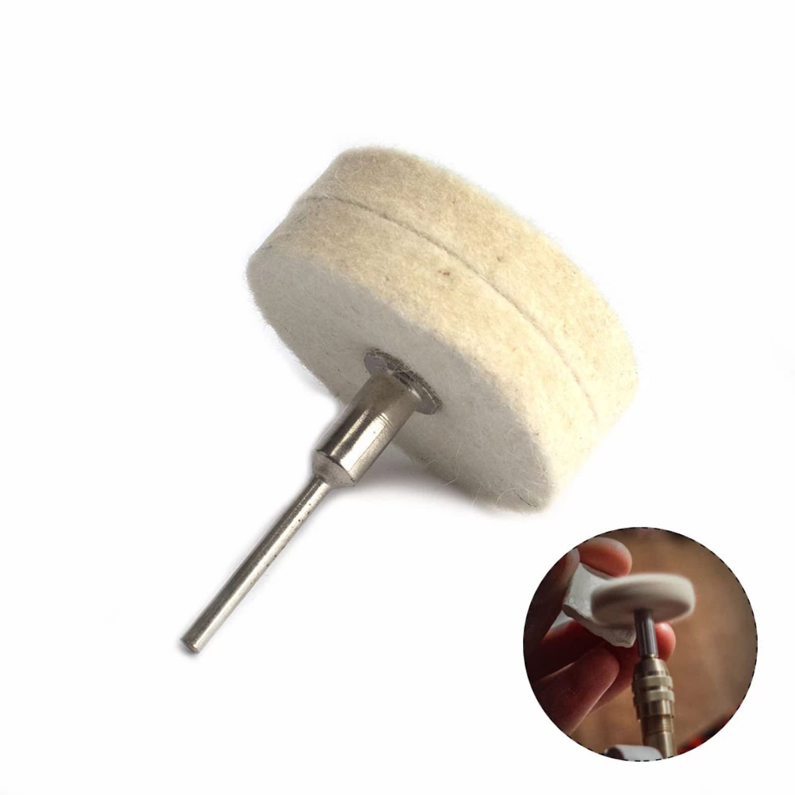 2 Inch (50mm) Wool Felt Buffing Wheel for Bench Grinder - Metal, Plastic & Glass Polishing Tool - Achieve Fine Mirror Finish - Perfect for Jewelry Making, Automotive Detailing & DIY Crafts