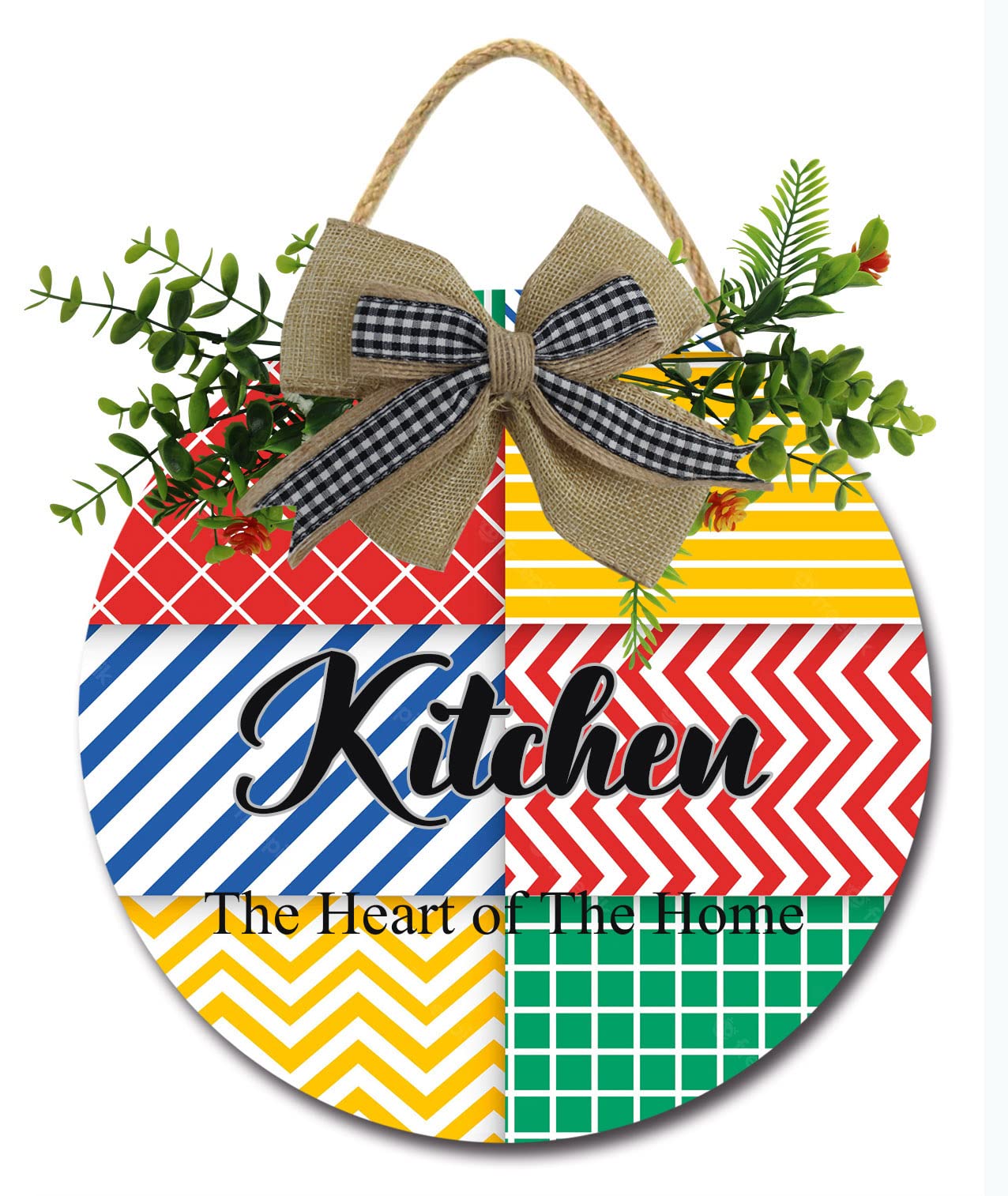 Farmhouse Kitchen Wall Decor - Rustic Wooden Sign with Funny Sayings | Hanging Wall Art for Kitchen | Heart of The Home Sign | Perfect for Farmhouse, Rustic, or Vintage Kitchen Decor
