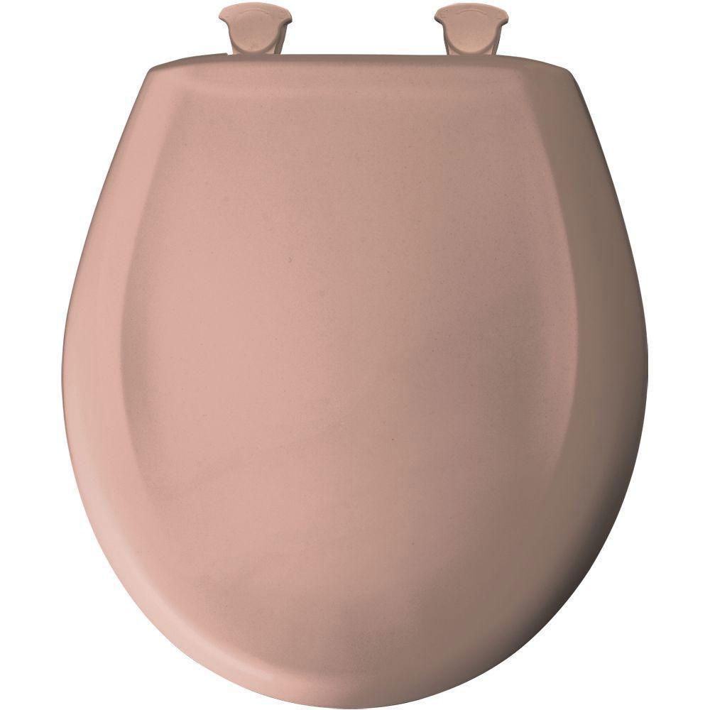 Bemis Slow Close STA TITE Round Closed Front Toilet Seat in Wild Rose - Soft Close Hinges, Durable Plastic, Easy Installation for Bathroom, Home & RV Use