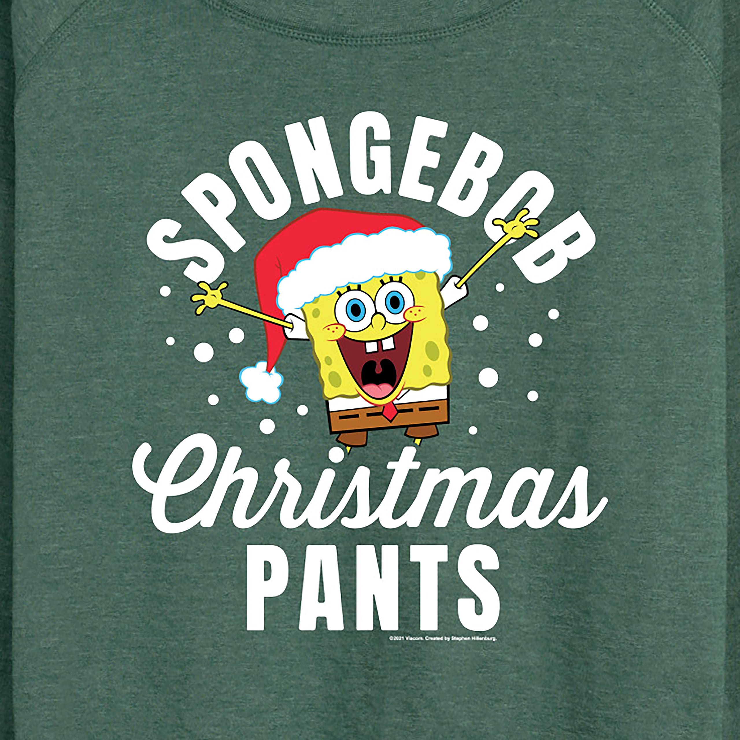 HYBRID APPAREL Women's Spongebob Squarepants Christmas Pants - Lightweight French Terry Pullover Hoodie - Casual Holiday Wear for Christmas Parties & Gift Giving