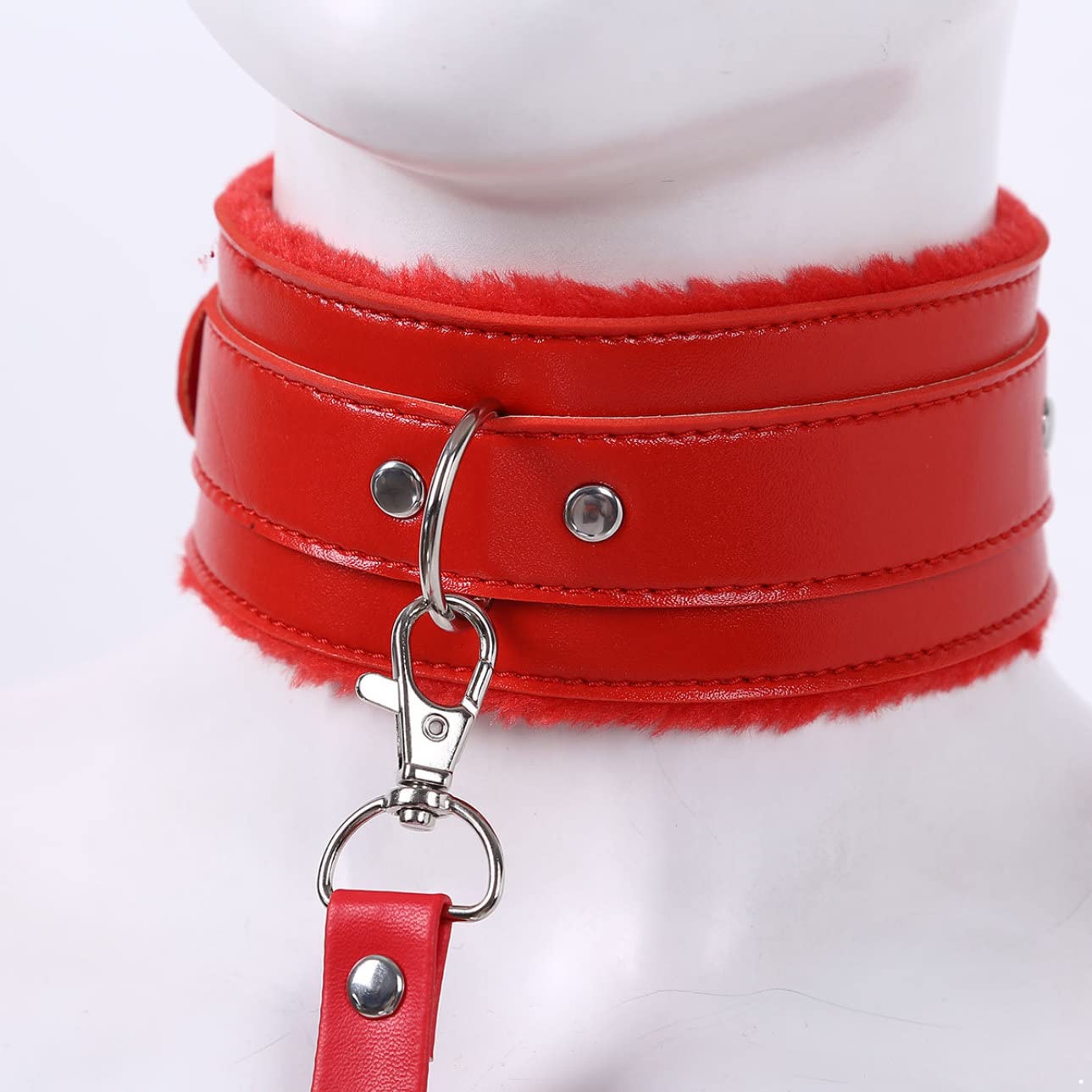 Unisex Faux Leather Choker Collar Necklace with Detachable Leash Chain - Couples Game Set for Role Play, BDSM, and Sensual Fun - Perfect for Valentine's Day, Anniversary Gifts, and Spicy Date Nights