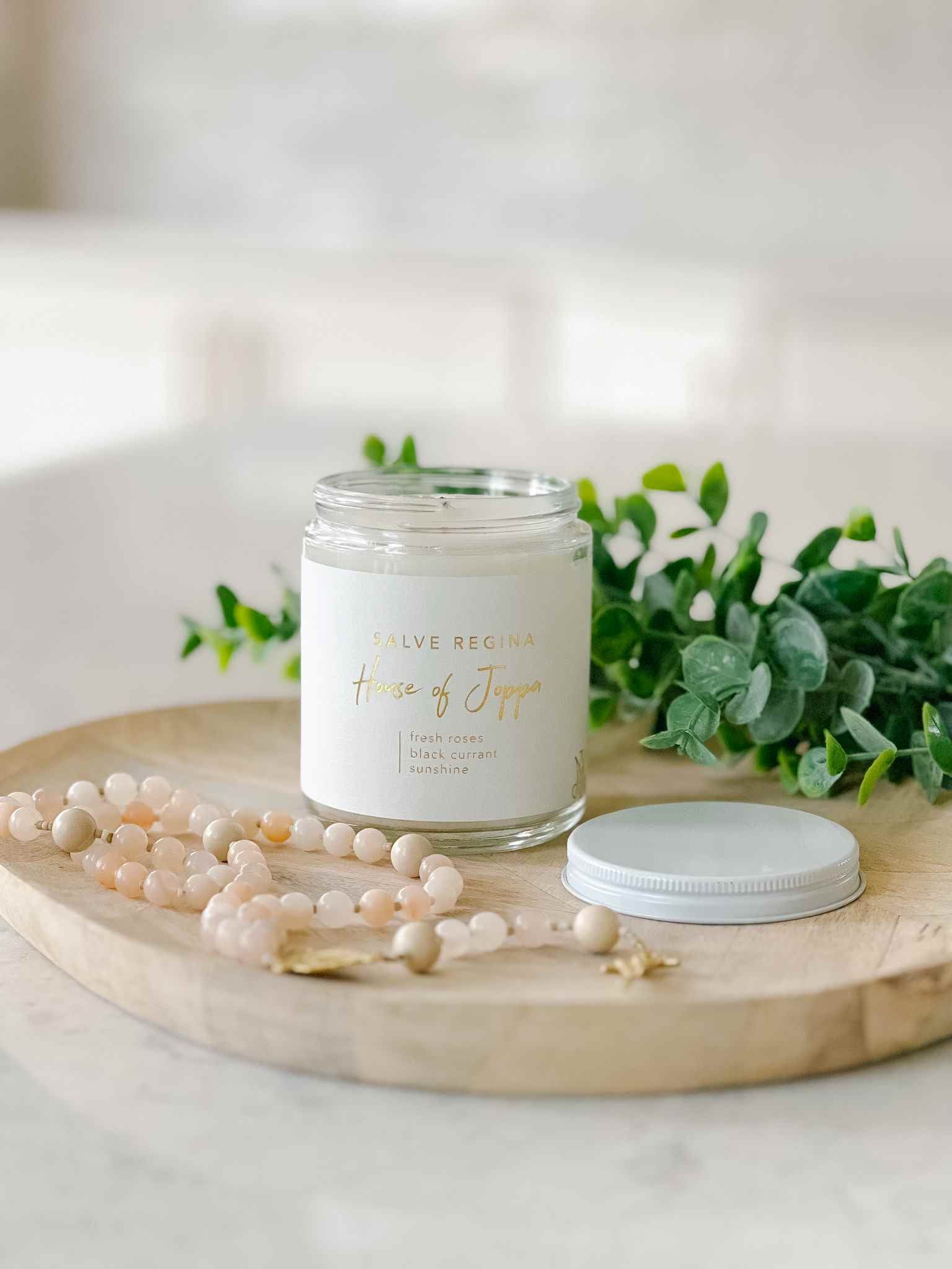 Salve Regina Candle - Fresh Roses, Black Currant & Sunshine Scented Soy Wax Candle for Home Decor, Relaxation & Prayer | Perfect for Bedroom, Bathroom & Meditation Spaces