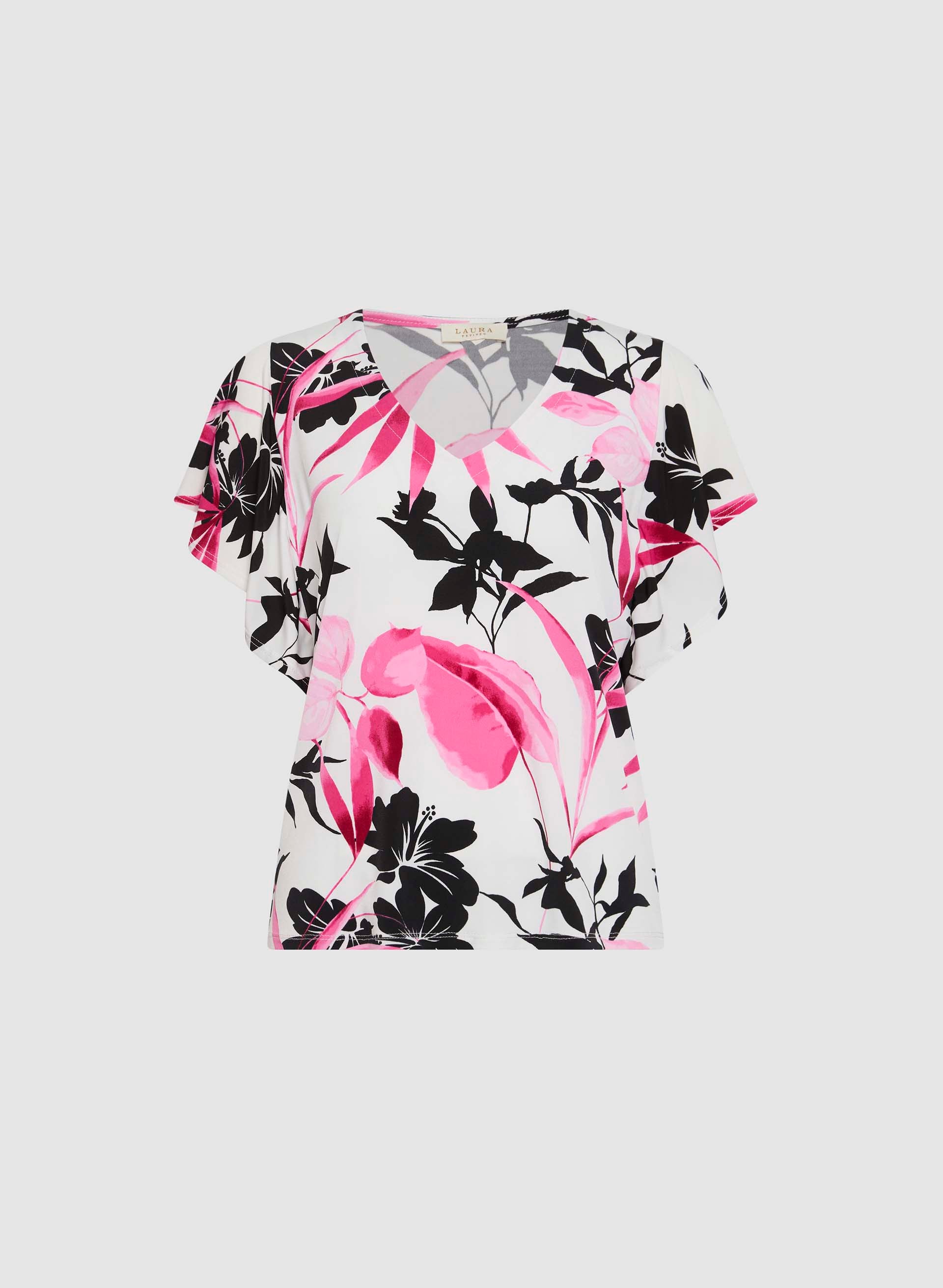 Floral Print Flutter Sleeve Blouse for Women - Elegant Summer Tops for Date Night & Outdoor Events