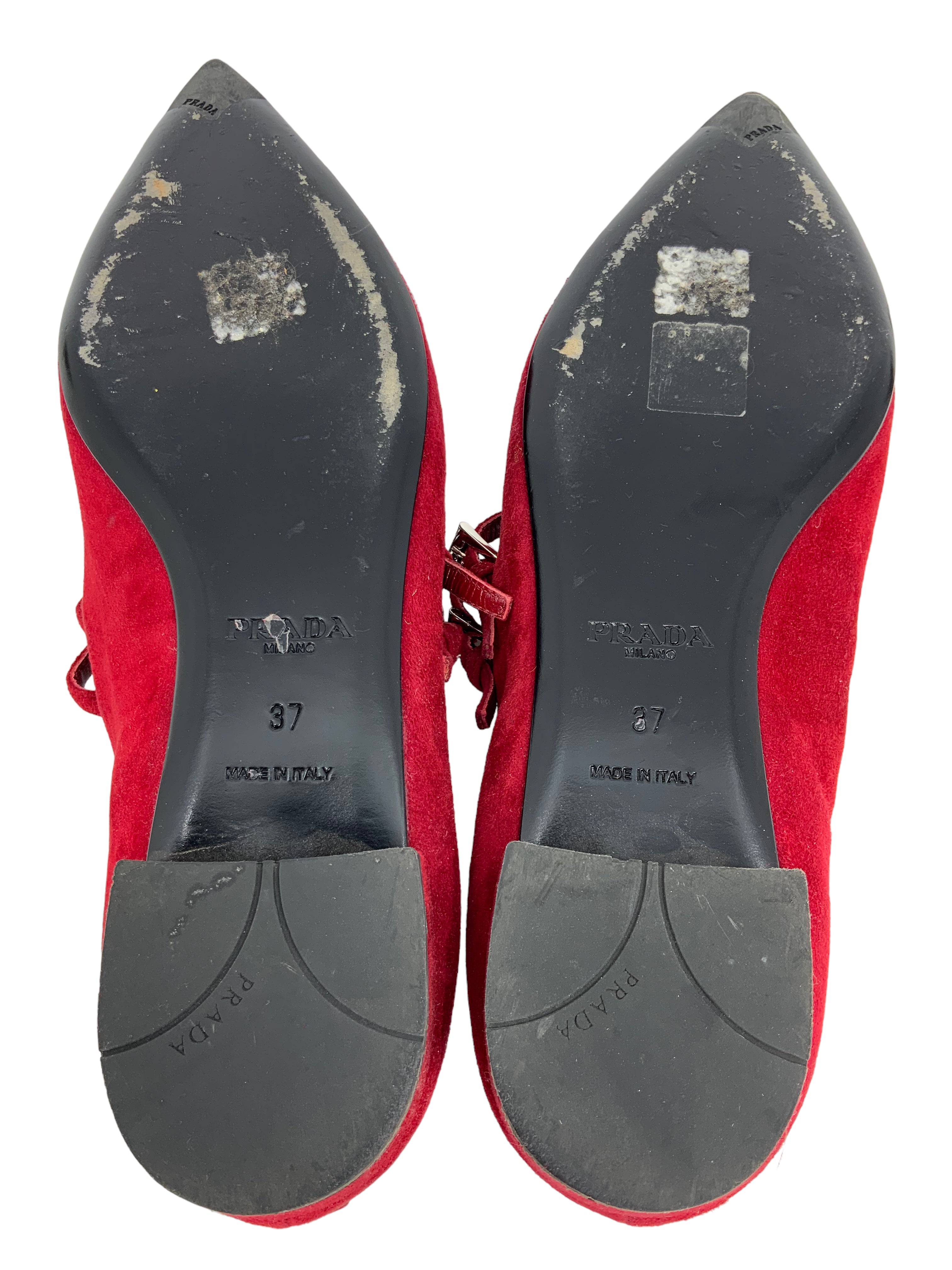 PRADA Suede Point Toe Ballet Flats Women's Size 7 | Comfortable & Elegant Shoes for Work, Date Night & Casual Outings