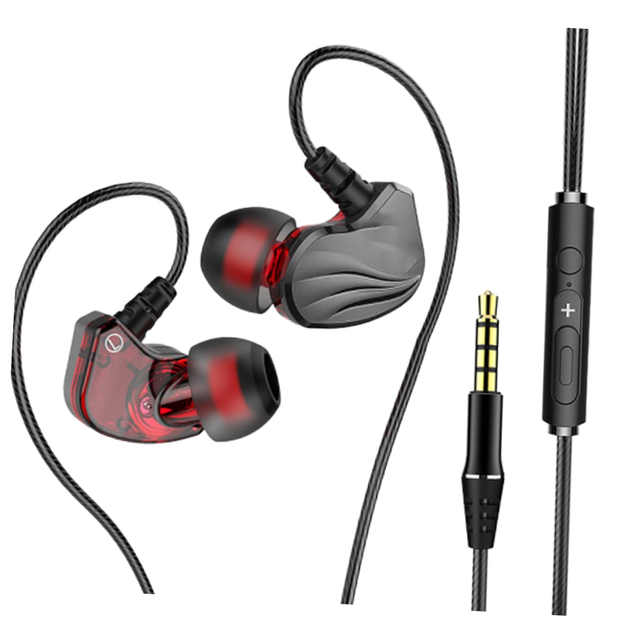 CAXUSD Ergonomic in-Ear Earphones with Deep Bass & Built-in Mic - 3.5mm Jack (Grey) for iPhone, Android, Tablet - Perfect for Gaming, Music & Calls