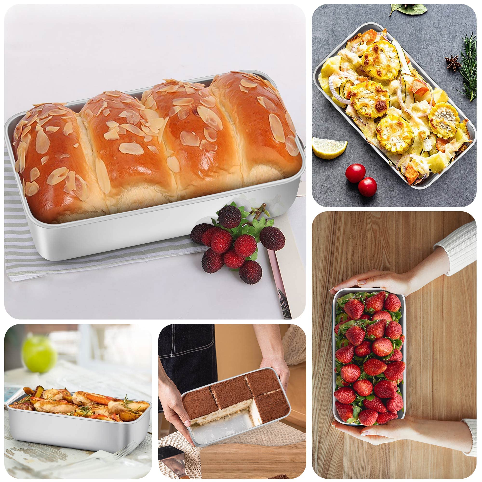 6 Pack Stainless Steel Bread Loaf Pans 9x5 Inch - Perfect for Baking Homemade Banana Bread, Sandwich Loaves & Sourdough | Durable Non-Stick Baking Pans for Kitchen, Restaurant & Bakery Use