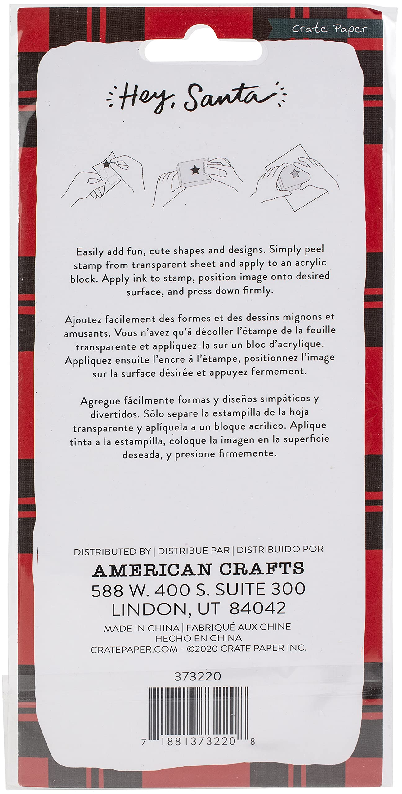 American Crafts Crate Paper Hey Santa Stamps - Christmas Card Making, Scrapbooking & Holiday DIY Projects for Festive Greetings