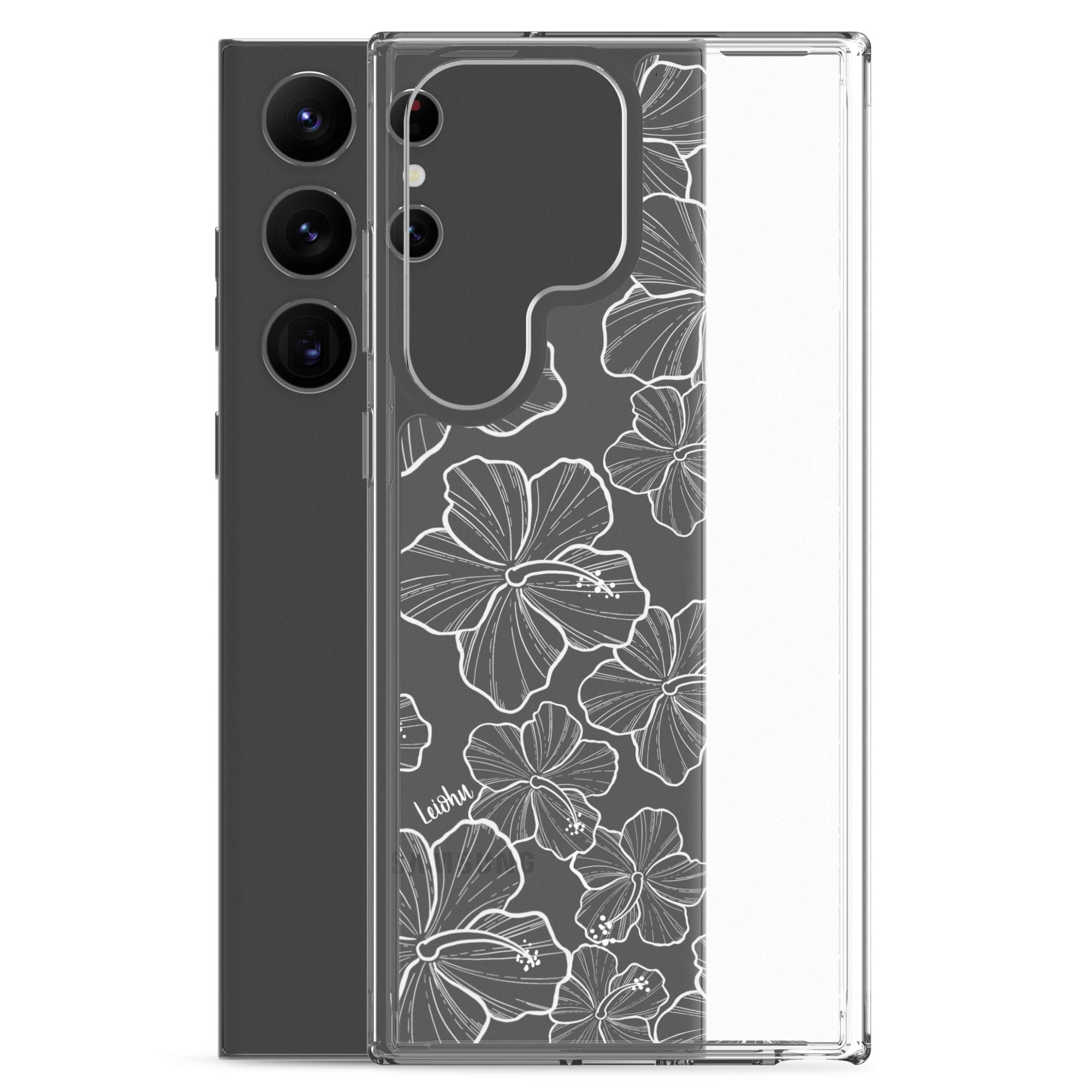 Hibiscus Flower Design Clear Phone Case for Samsung Galaxy S21/S20/Note 20 - Slim Protective Cover with Scratch Resistance - Perfect for Everyday Use, Work, and Travel
