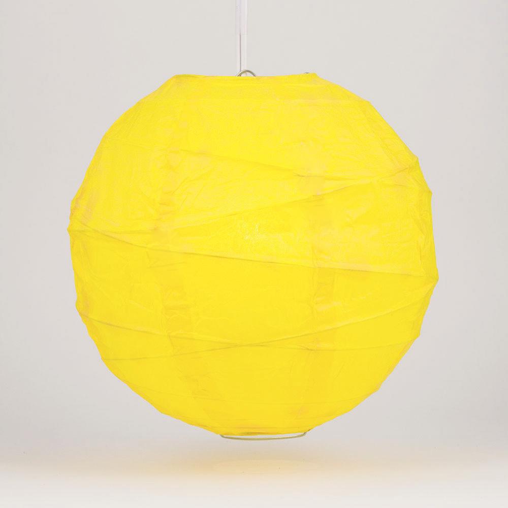 12 Pack 20 Inch Yellow Round Paper Lanterns for Party Decorations - Chinese Style Hanging Decor for Weddings, Birthdays & Home Decoration