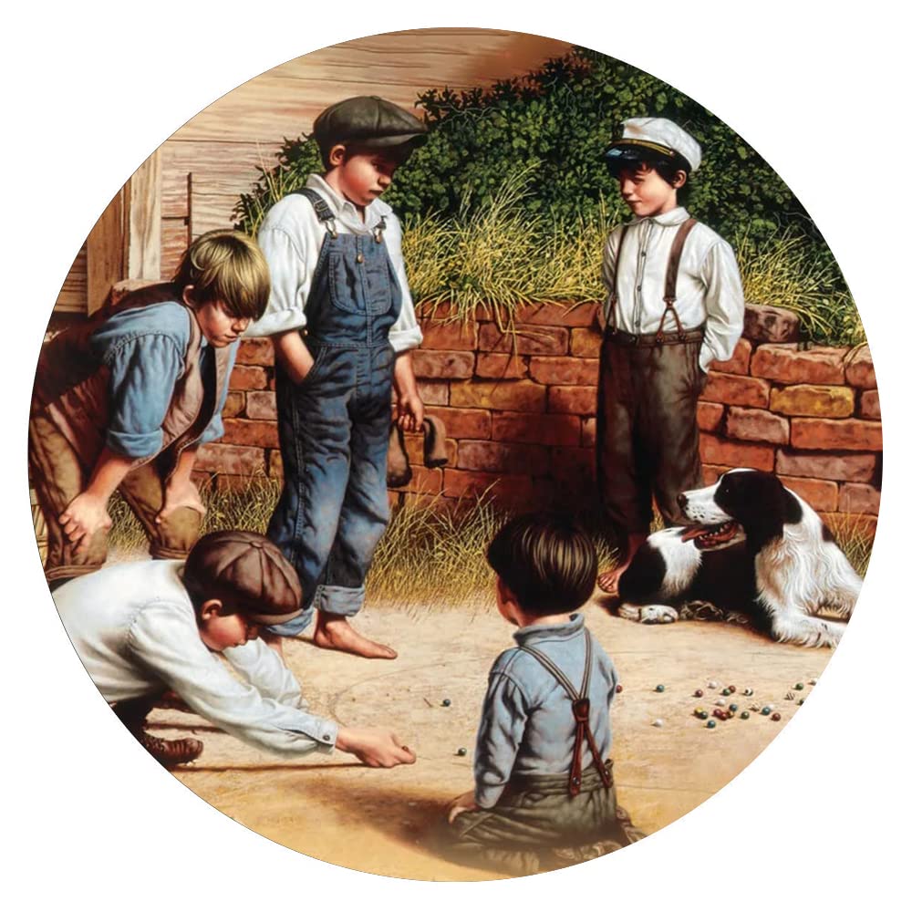 300-Piece Childhood Memory Wooden Puzzle - Round Wall Art, Educational & Decompression Toy for Adults, Kids & Parent-Child Games | Perfect for Home Decor, Stress Relief & Family Bonding Activities
