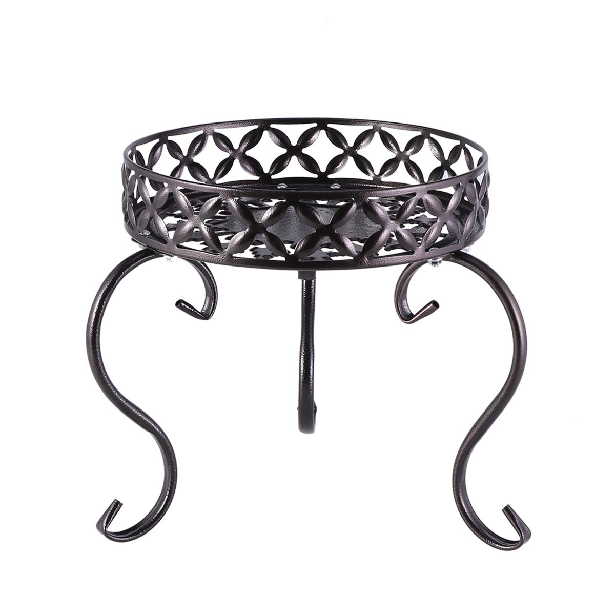 Yardwe Metal Plant Stand - Indoor Outdoor Flower Pot Holder, Iron Rack for Plants (Bronze) | Perfect for Patio, Garden, Balcony & Home Decor