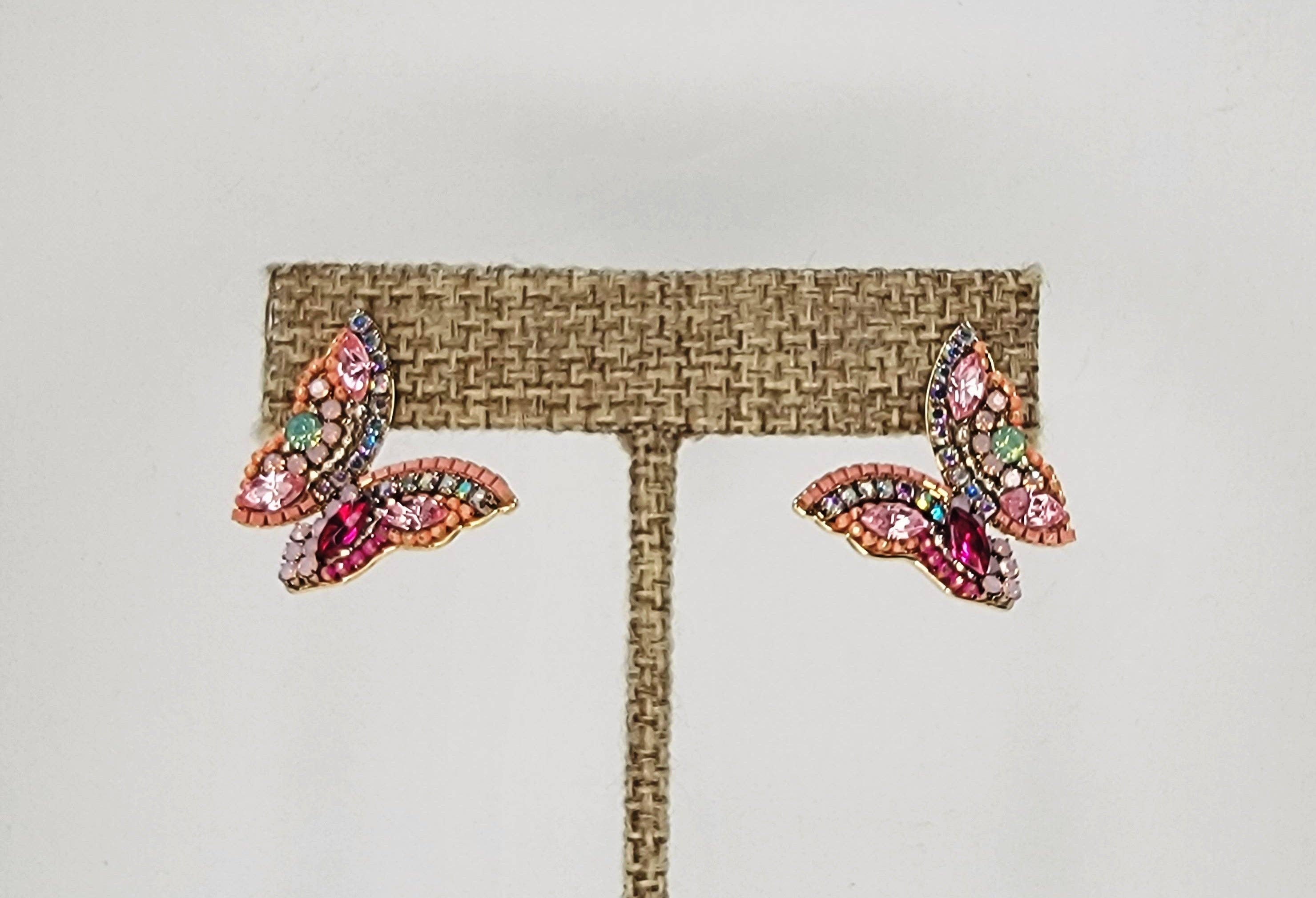Butterfly Flutter CZ Crystal Stud Earrings for Women - Elegant Cubic Zirconia Post Earrings for Daily Wear, Parties & Special Occasions