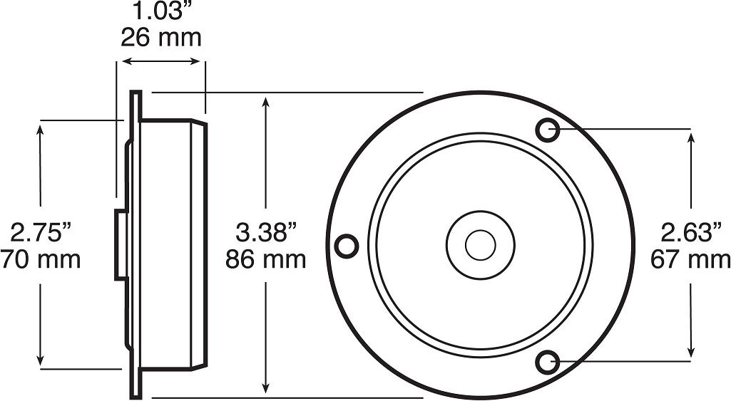 Piranha LED M163FR Red Flush Mount 2-1/2