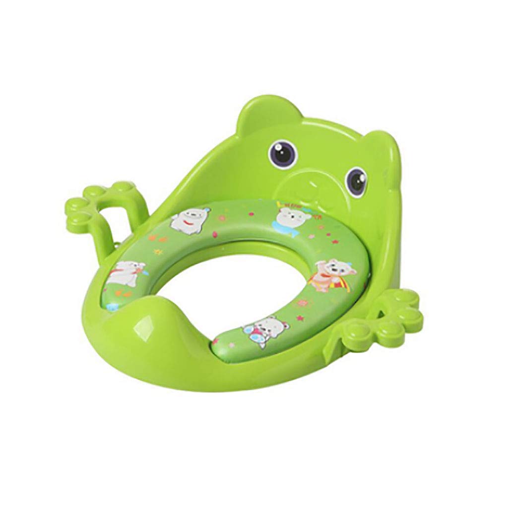Universal Baby Toilet Training Seat for Boys & Girls Ages 1-8 - Portable, Adjustable, Non-Slip Children's Potty Seat Cushion with Easy-Grip Handles | Home & Travel Use | Green