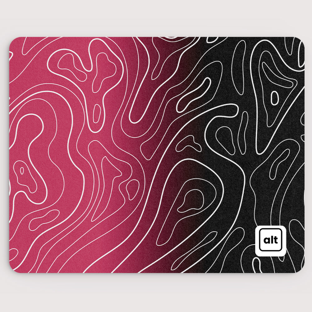 Pink Ombre Damascus Gaming Mouse Pad - Non-Slip Rubber Base, Smooth Surface for PC & Laptop - Perfect for Office Work, Gaming & Graphic Design
