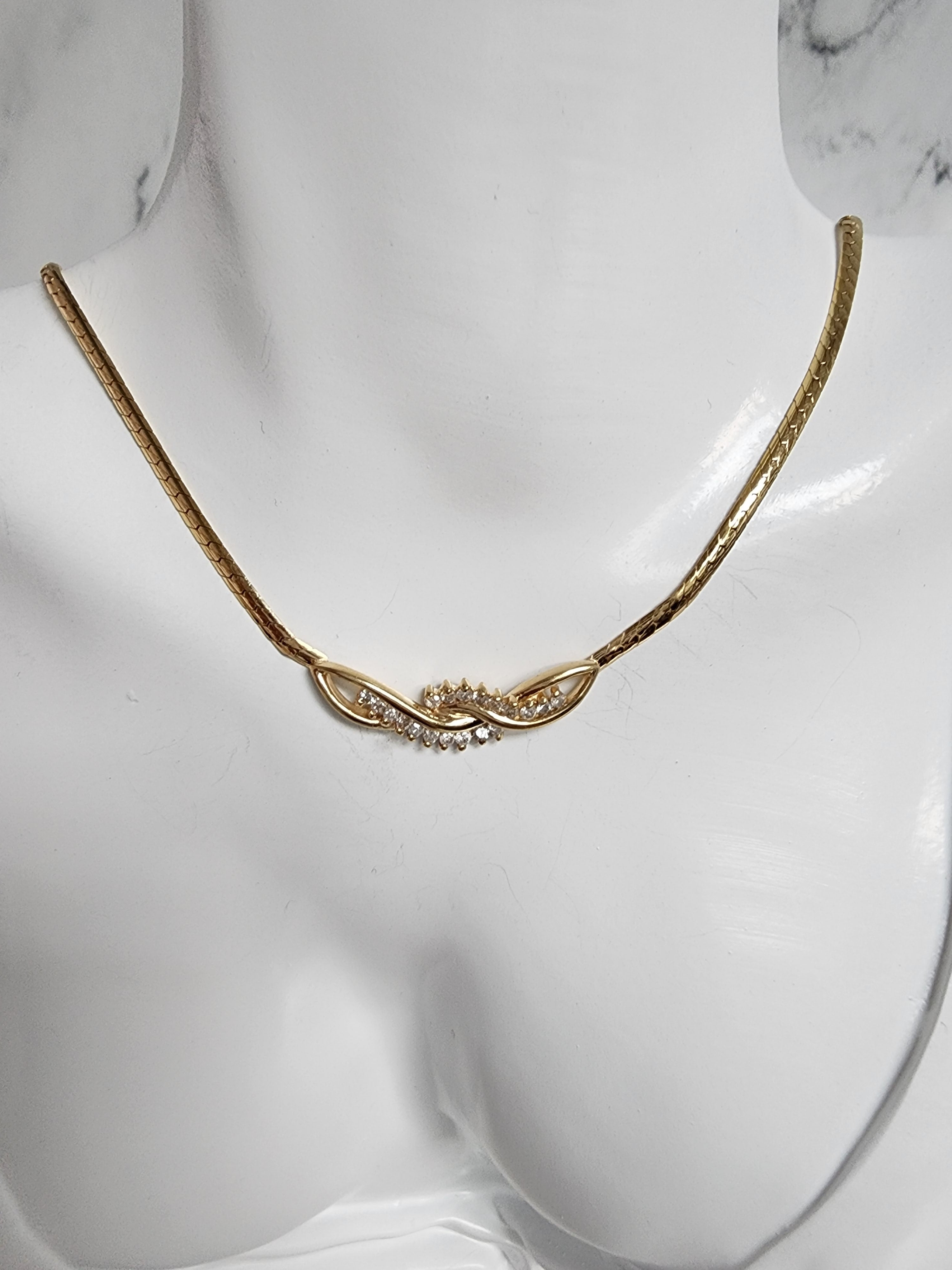 Infiniti Diamond Necklace with Beveled Snake Chain - Elegant 14K Gold Plated Pendant Jewelry for Women, Perfect Gift for Anniversary, Valentine's Day & Special Occasions