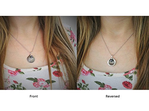 Sterling Silver Scallop Shell Necklace with Black Pearl Charm - Elegant Seashell Jewelry for Women | Perfect Beach Wedding, Vacation & Summer Accessories