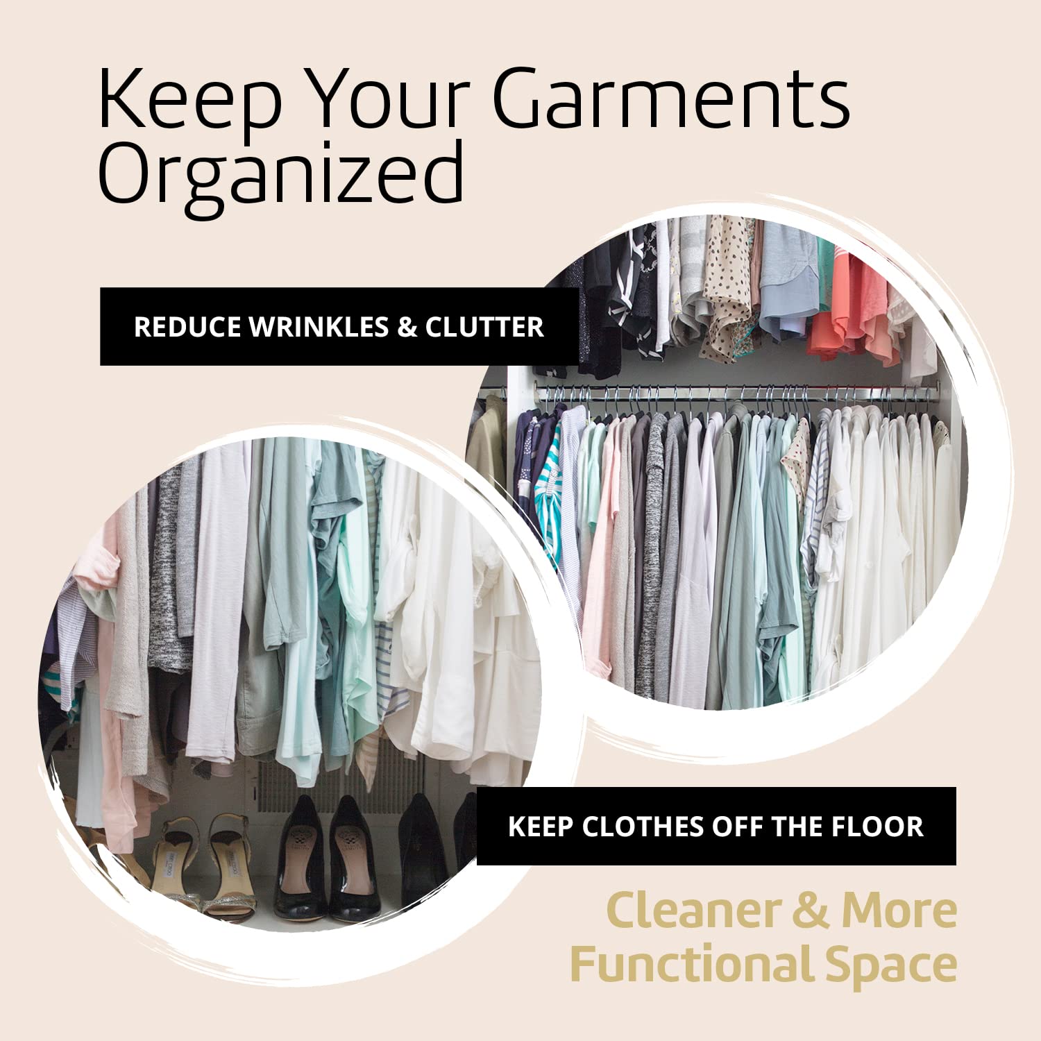 Higher Hangers BioHangers - 120 Pack Eco-Friendly Flaxseed Clothes Hangers | Space Saving Closet Organizer for Dorms, RV, Travel & Home | 17