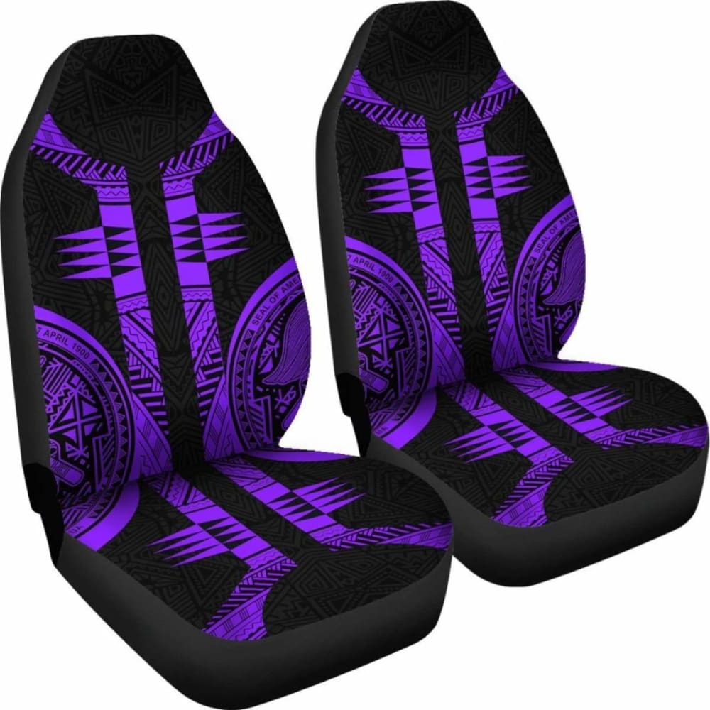 Premium American Samoa Car Seat Covers - Purple Armor Tattoo Design (11 174914) | Durable & Stylish Protection for Cars, Trucks & SUVs | Perfect for Road Trips & Daily Commutes