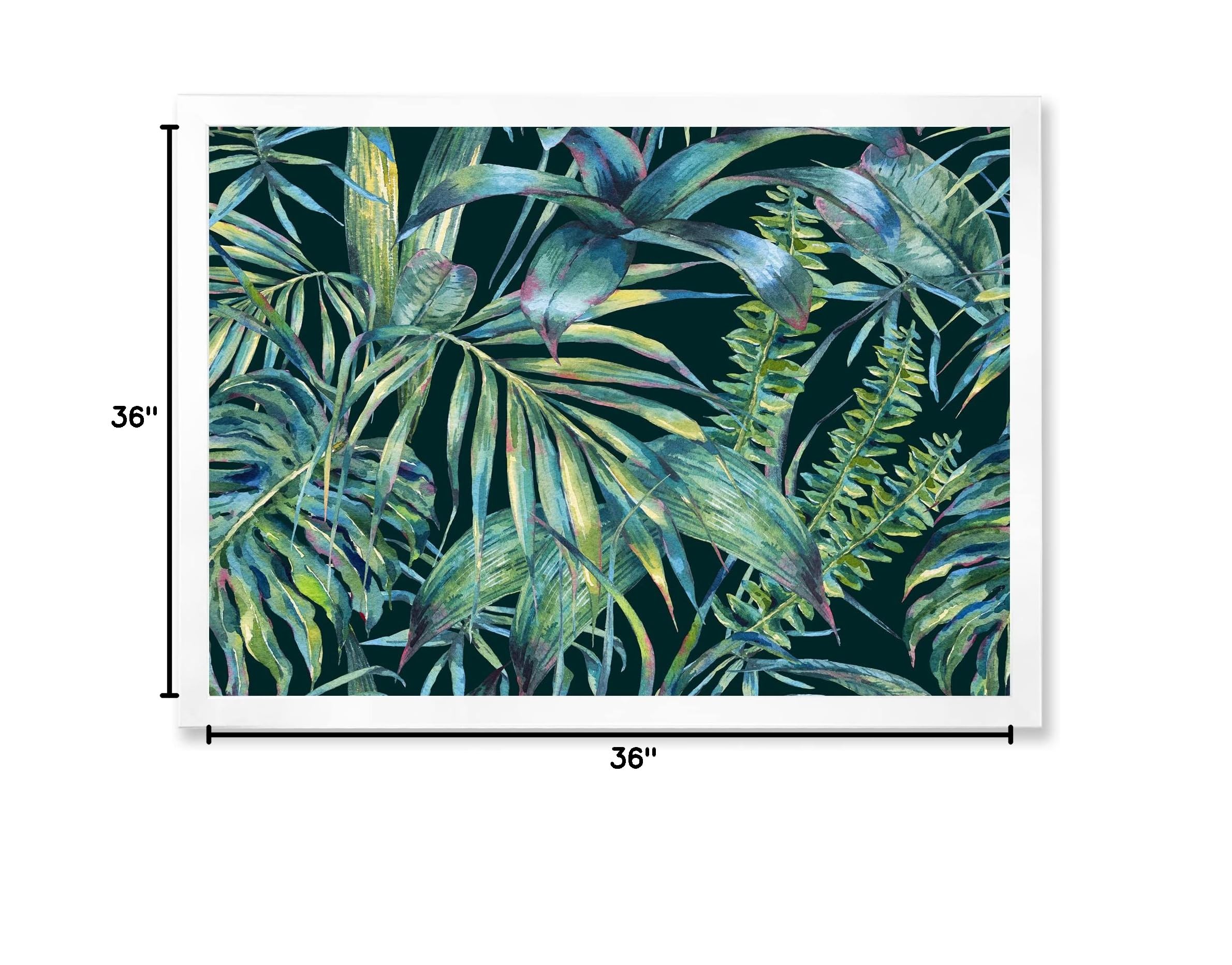 Exotic Tropical Leaves Framed Wall Art - Natural Botanical Decor for Living Room, Bedroom & Office