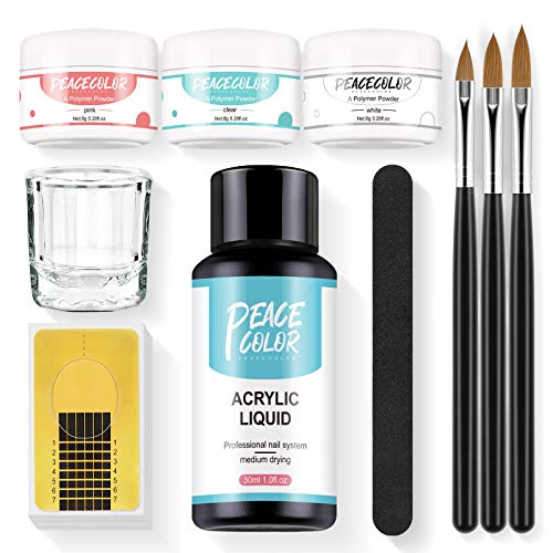**Professional Acrylic Nail Kit for Beginners - Acrylic Powder, Monomer Liquid, Nail Brushes & Forms - Complete Manicure Set for Nail Art, Extension & Carving - Perfect for Salon & Home DIY (Great for Parties, Weddings & Special Occasions)**