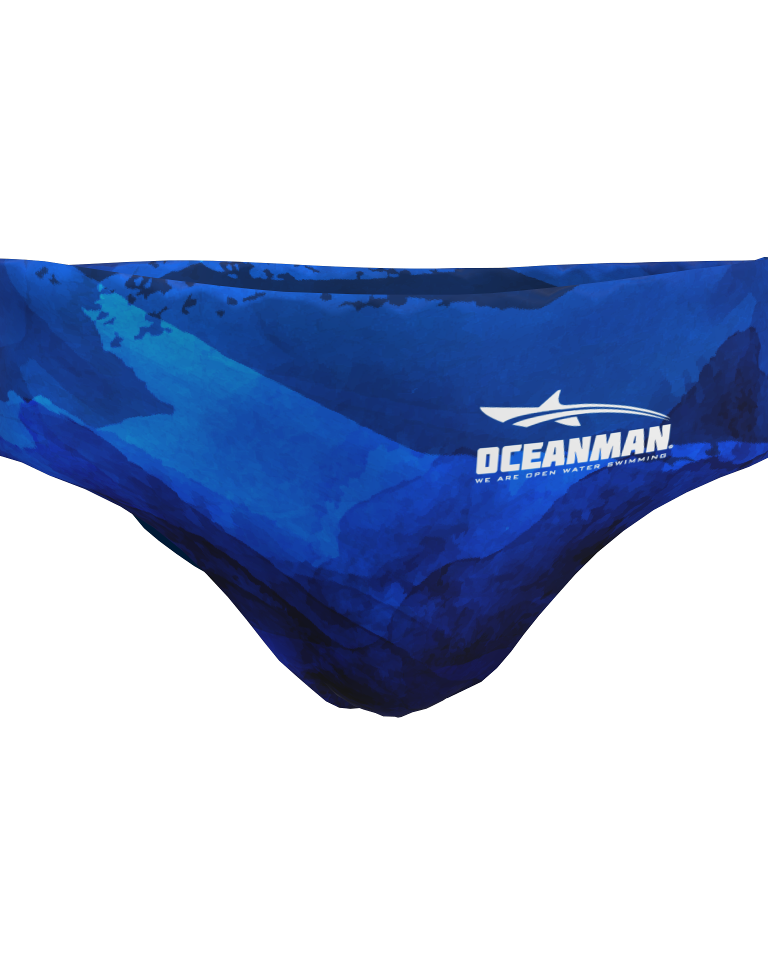 Men's Swim Briefs - Blue Wave Print Quick Dry Swimwear for Beach, Pool & Water Sports