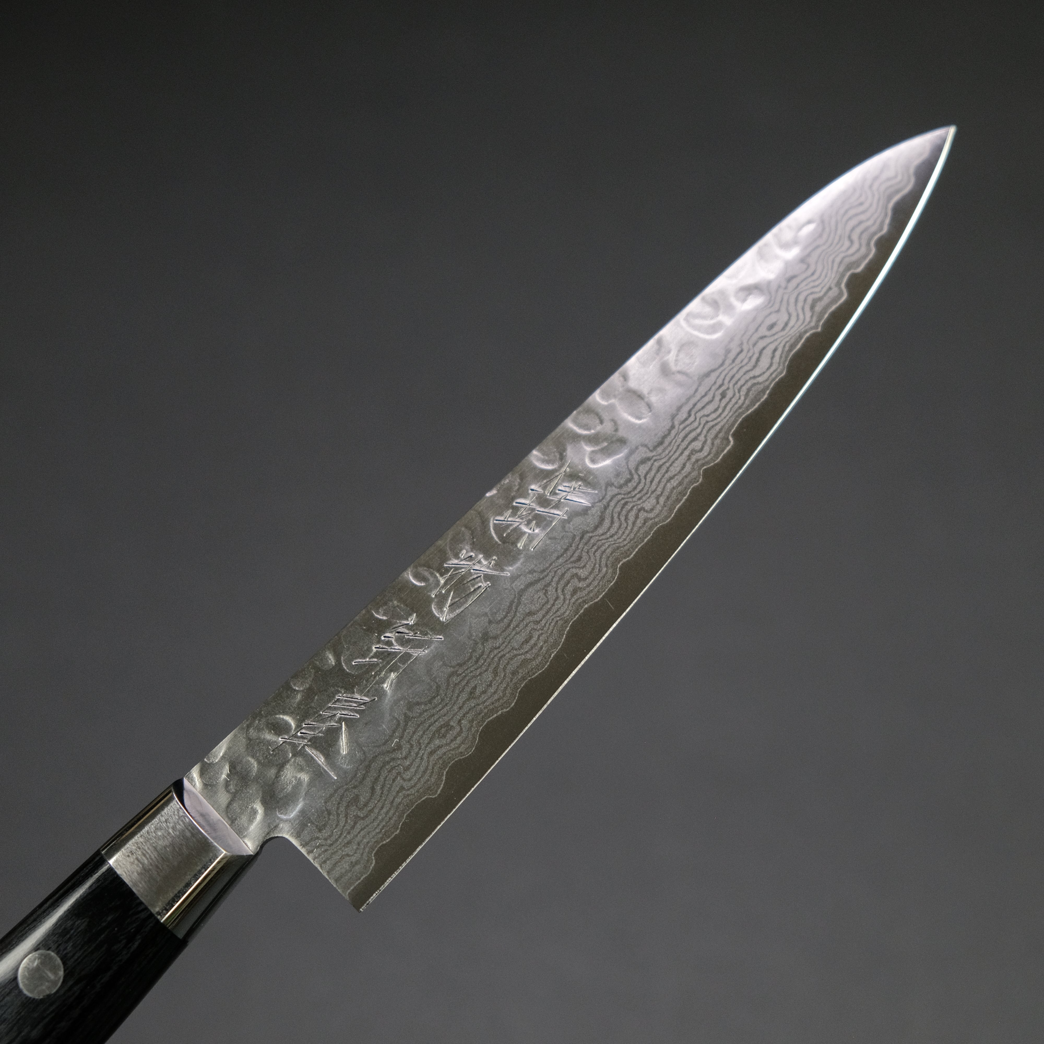 Hitohira Imojiya ST Tsuchime Damascus Petty Knife 135mm - Pakka Wood Handle (Yo Handle) - Japanese Chef Knife for Precision Slicing, Peeling & Garnishing