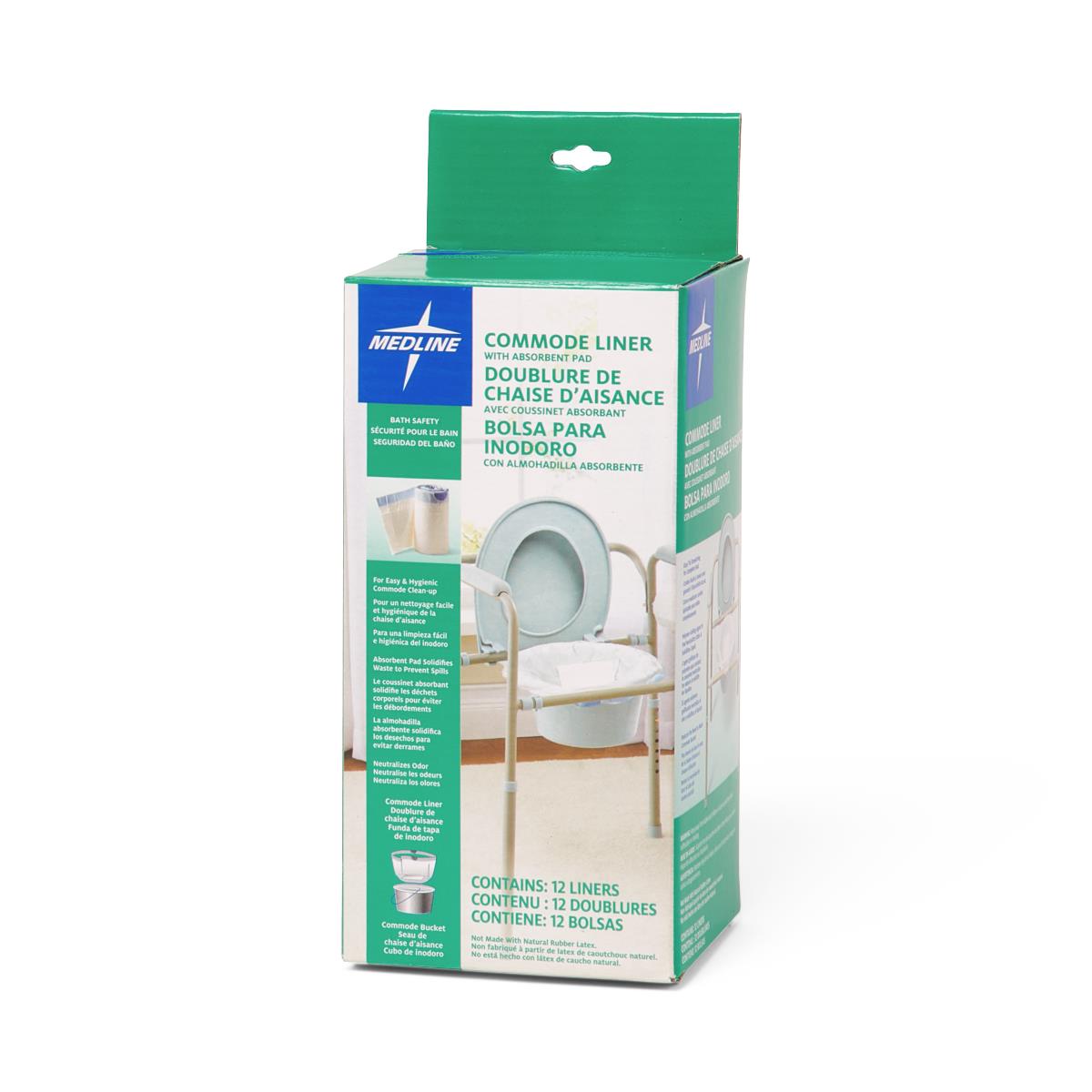 Disposable Commode Liner with Super Absorbent Pad - Leak Proof Bedside Toilet Liners for Elderly Care, Hospital Use & Home Healthcare