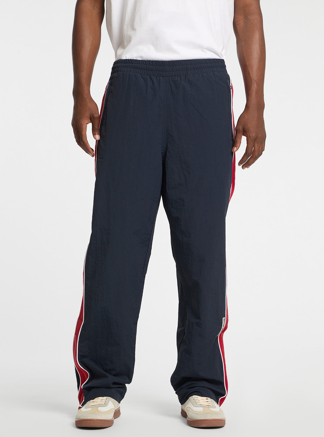 Guess Women's Navy Blue Windbreaker Pants - Lightweight Water-Resistant Joggers for Outdoor Running, Hiking & Travel