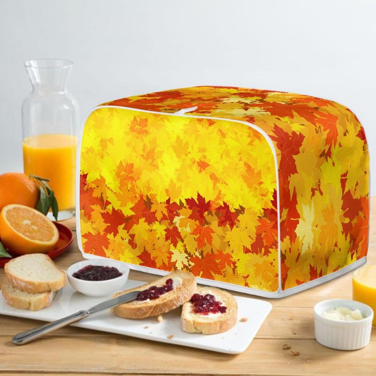 4 Slice Fall Maple Toaster Cover - Anti-Fingerprint Dustproof Kitchen Accessory for Most Standard Toasters | Thanksgiving Decor & Women's Gift Idea | Perfect for Cozy Autumn Breakfasts & Holiday Gatherings