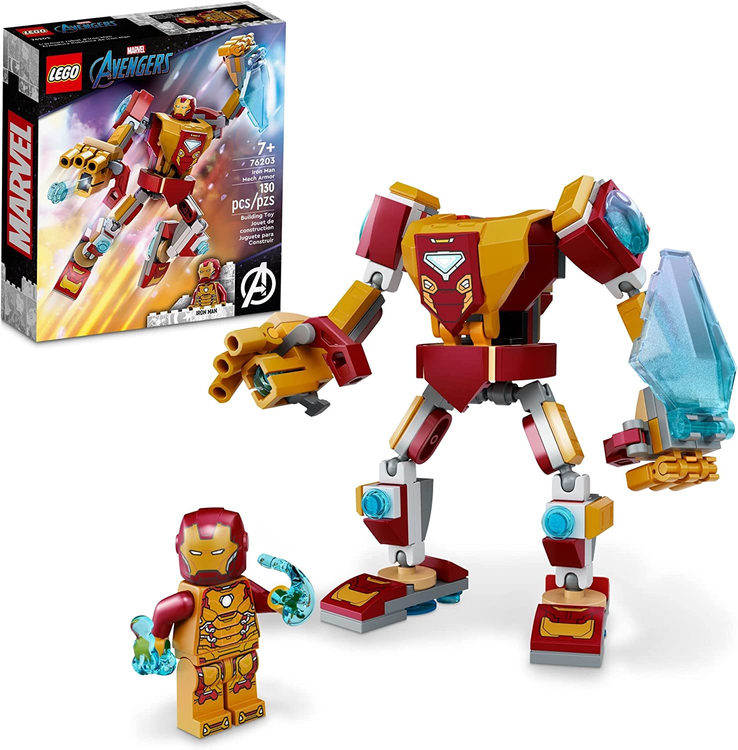 LEGO Marvel Iron Man Mech Armor 76203 Building Kit - Superhero Toy for Kids & Collectors - Perfect for Play, Display & Gifts