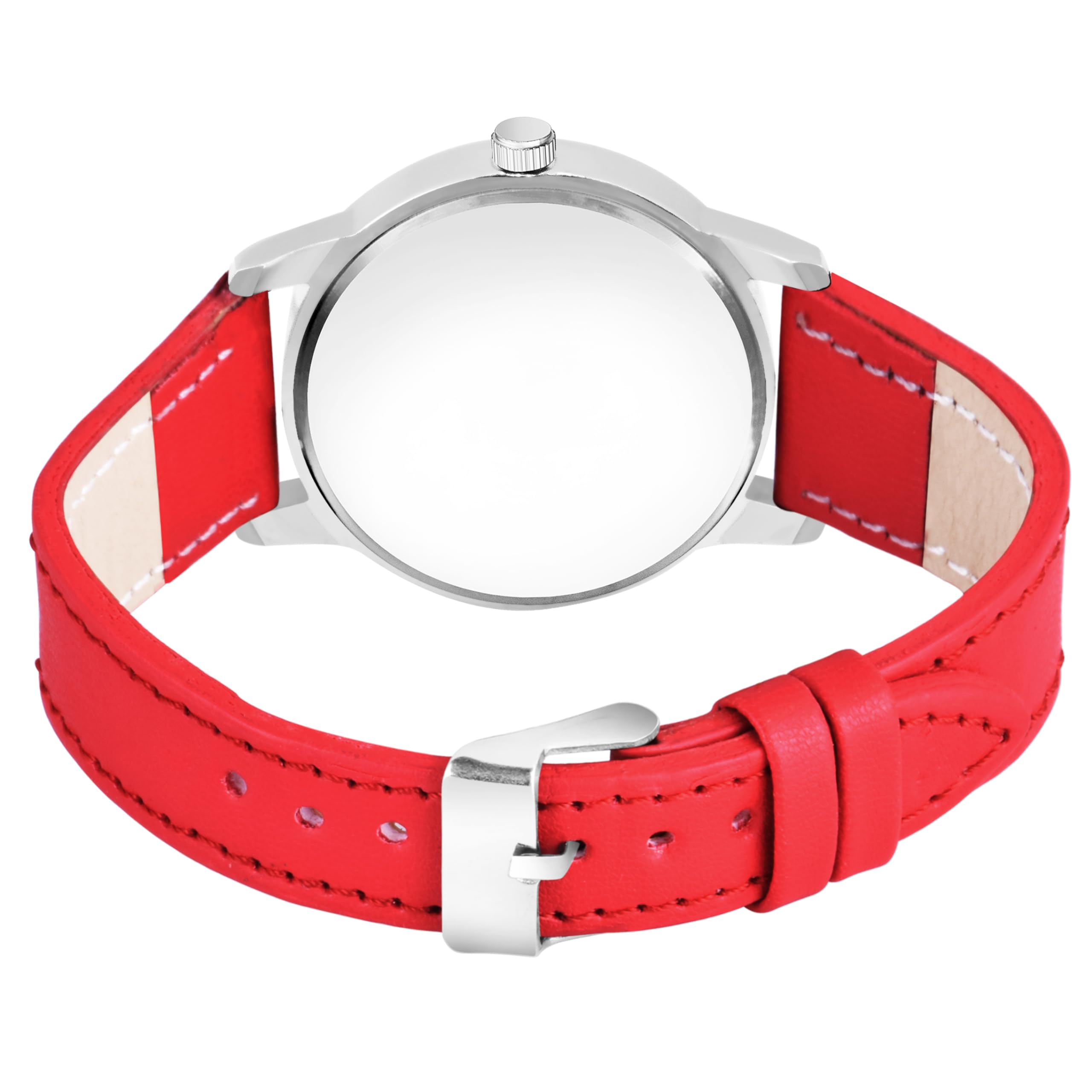 KIROH Women's Analog Watch with Sun Rise Dial & Leather Strap - Elegant White Timepiece for Girls and Ladies | Perfect for Everyday Wear, Office & Special Occasions