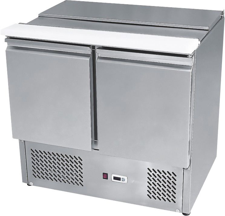 Atosa ESL3800 Commercial Two Door Sliding Lid Refrigerator - Perfect for Restaurants, Delis, and Salad Bars