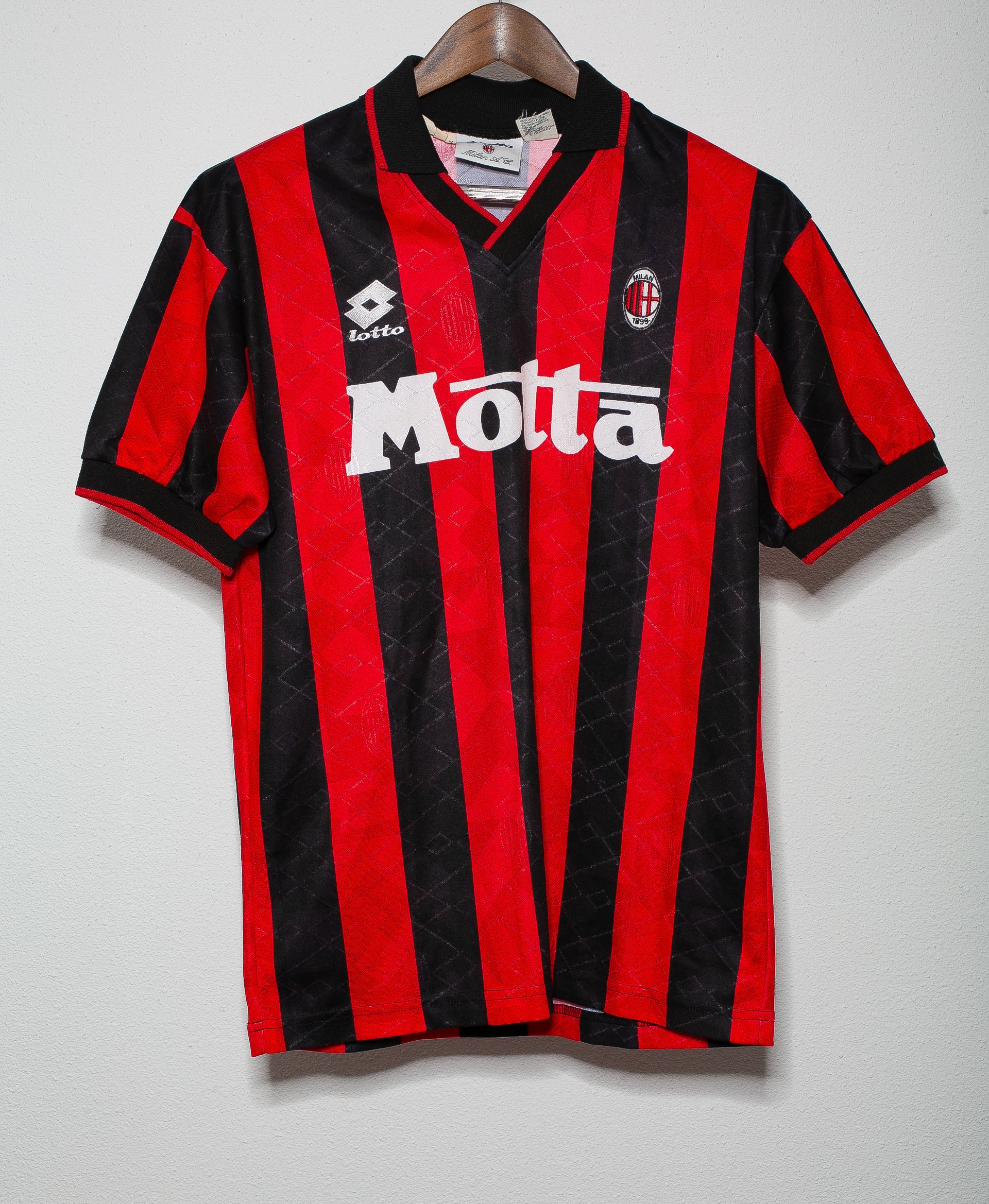 1993 AC Milan Home #3 Primavera Match Worn Jersey (Size M) - Authentic Vintage Soccer Collectible for Fans & Memorabilia Enthusiasts - Perfect for Display, Gifts & Sports Collections