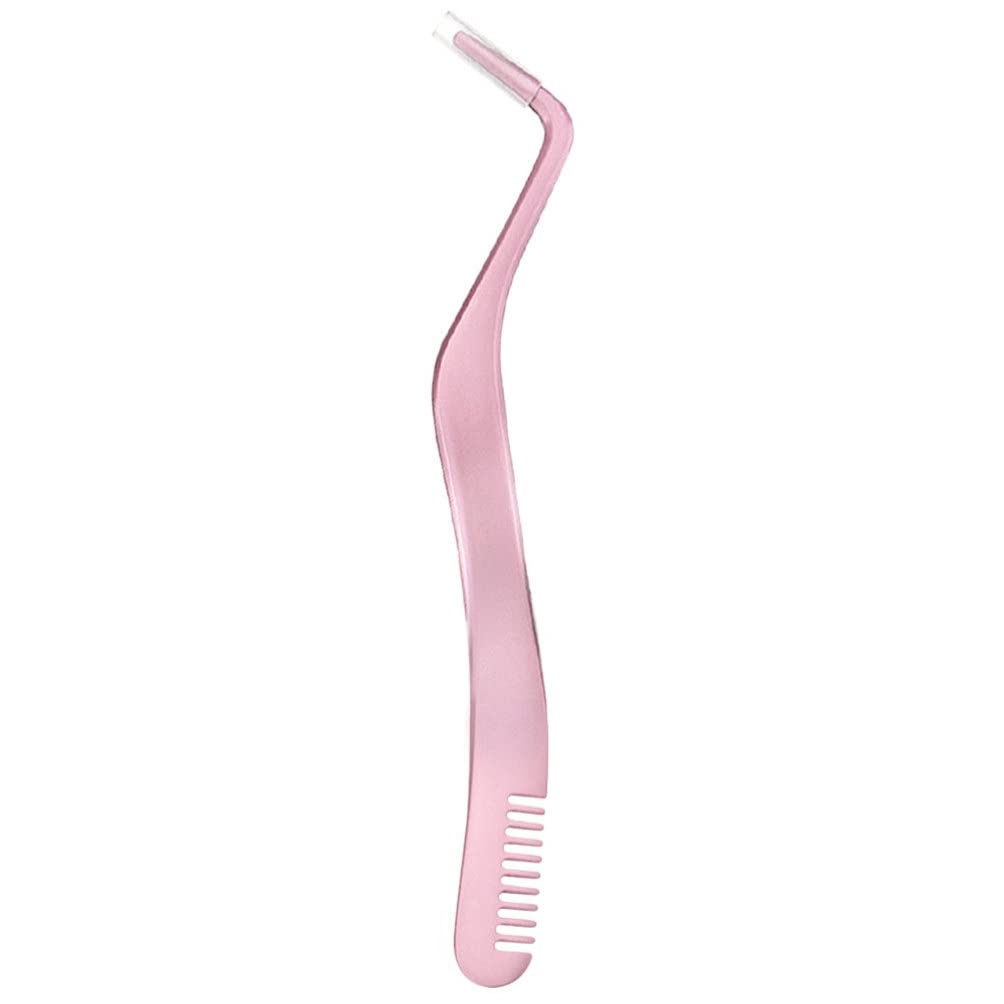 FOMIYES Professional Stainless Steel Eyelash Extension Tweezers - False Eyelash Applicator & Remover Tool with Comb - Perfect for Salon, Home Use & DIY Lash Extensions