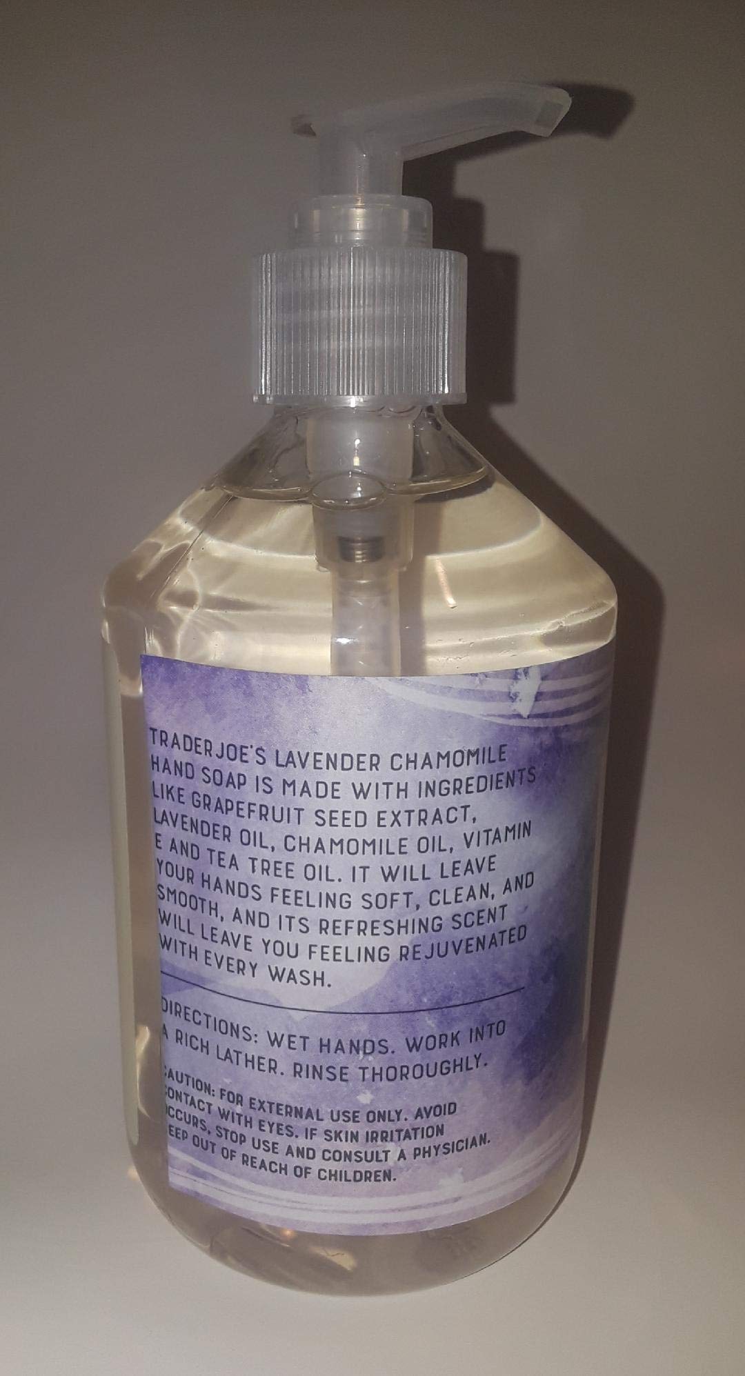 Trader Joe's Lavender Chamomile Hand Soap - Natural Moisturizing Hand Wash for Dry Skin - Perfect for Bathroom, Kitchen & Guest Use