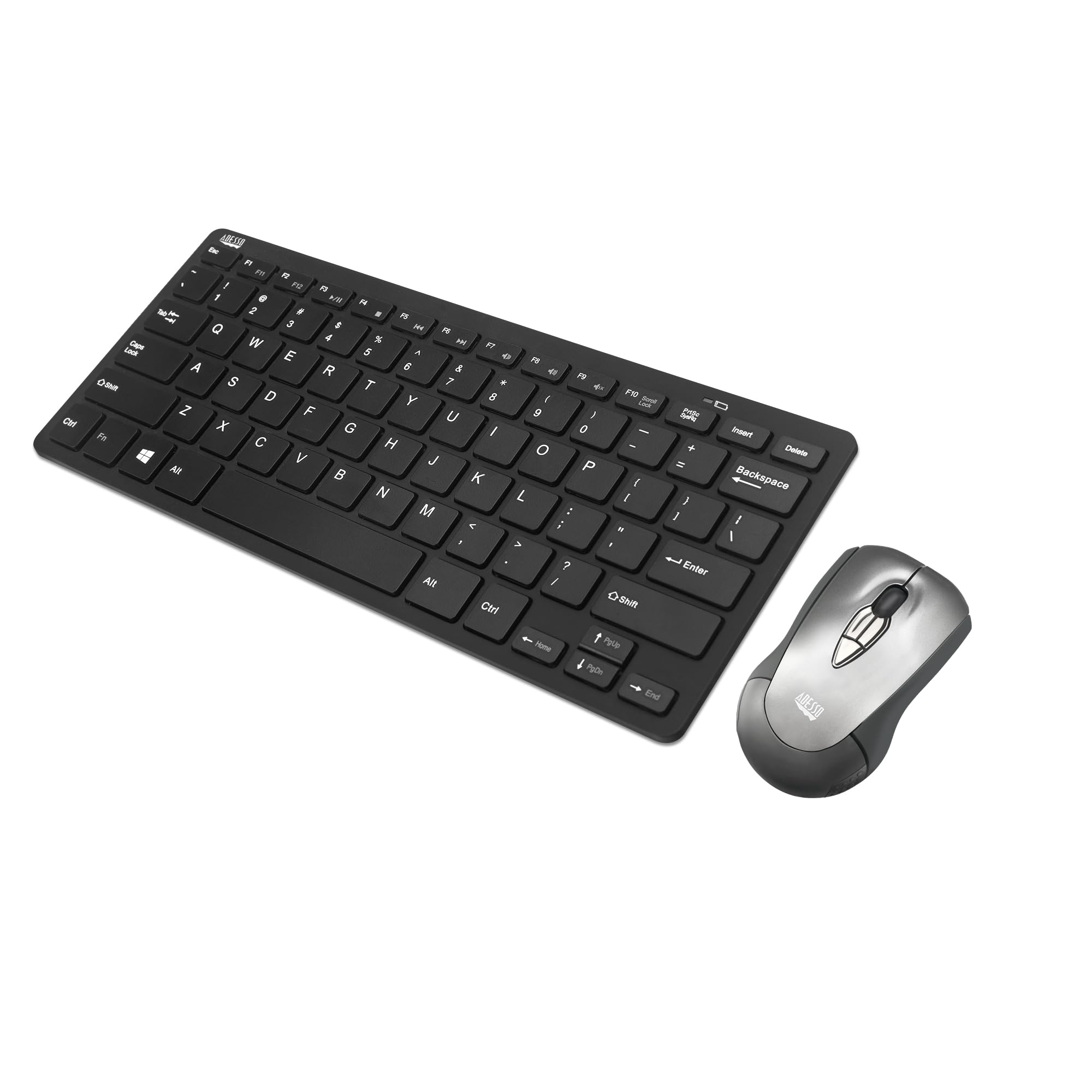 Adesso Wireless Keyboard and Mouse Combo - 2.4GHz RF USB Laser Mouse with Air Mouse Function & Compact Design | Perfect for Teachers, Presentations, Classrooms, Meetings & Office Work