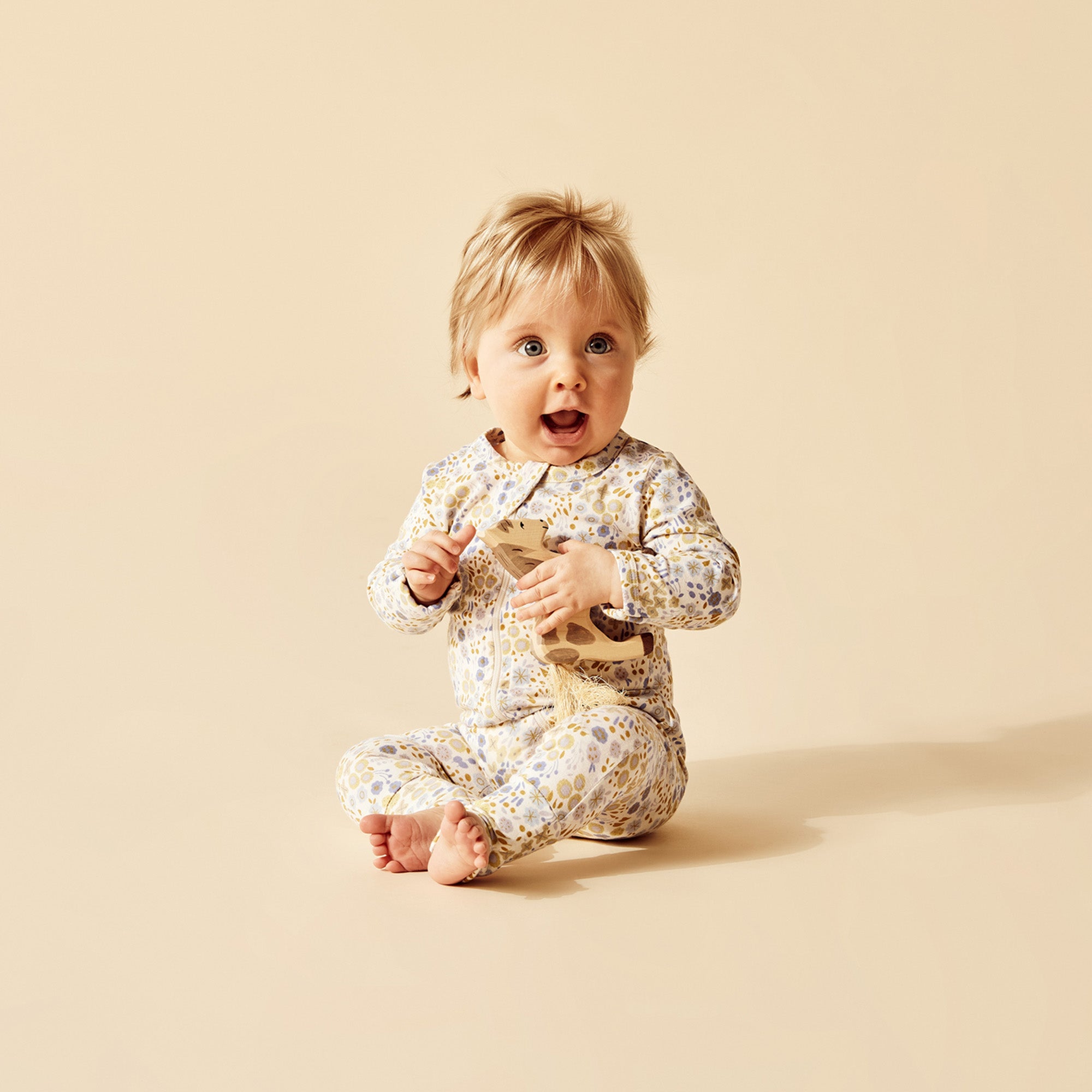 Little Meadow Organic Baby Zipsuit with Feet - Soft & Breathable Cotton Footed Pajamas for Newborns & Infants - Perfect for Sleepwear, Playtime & Everyday Comfort